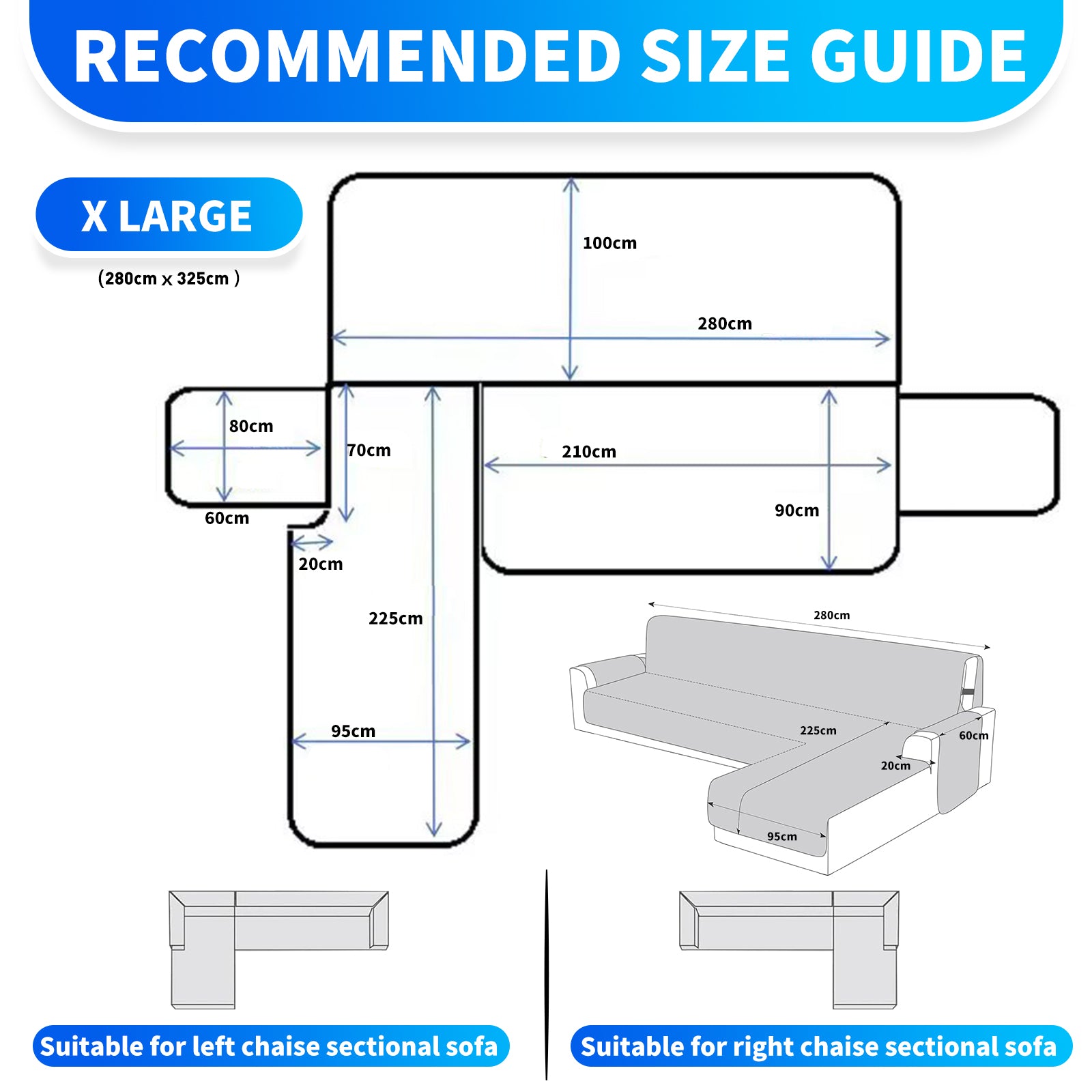 Ystyle Waterproof 4 Seater Corner Sofa Cover Reversible Anti Slip-YSTYLE