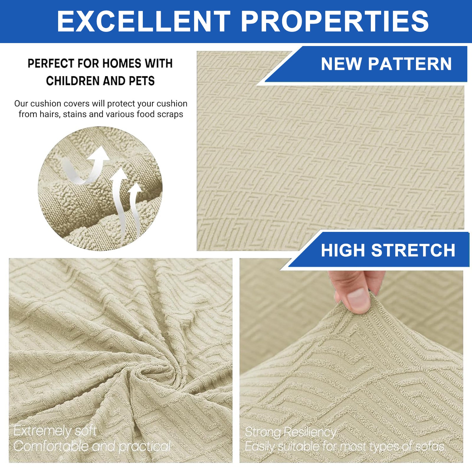 YSTYLE 6 Pieces Stretch Chair Covers With Backrest Soft Fabric