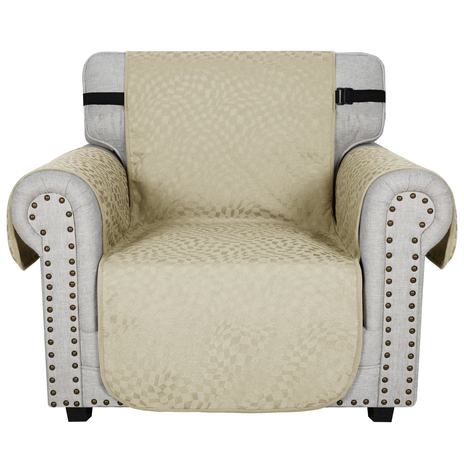 YSTYLE 1 Seater Sofa Cover with Side Pockets Anti Slip-YSTYLE