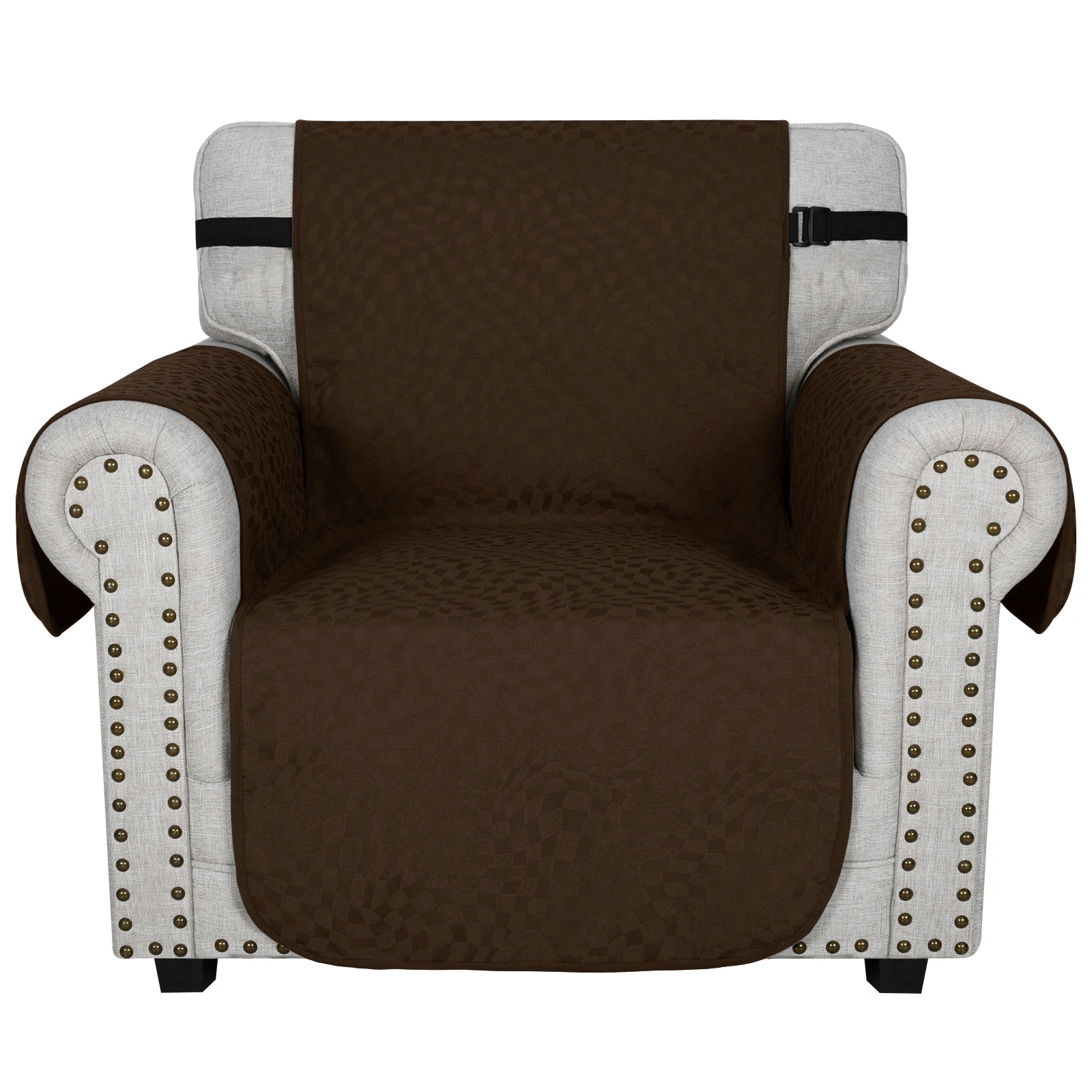 YSTYLE 1 Seater Waterproof Sofa Cover – Cat Scratch Resistant, Non-Slip with Armrests, Modern Furniture Protector-Jacquard Plaid