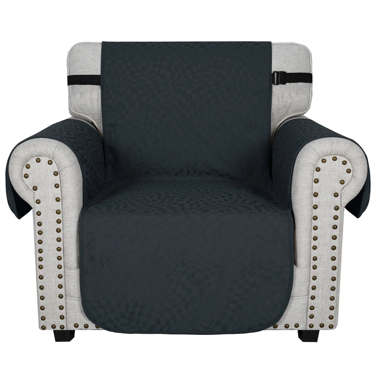 YSTYLE 1 Seater Sofa Cover with Side Pockets Anti Slip-YSTYLE