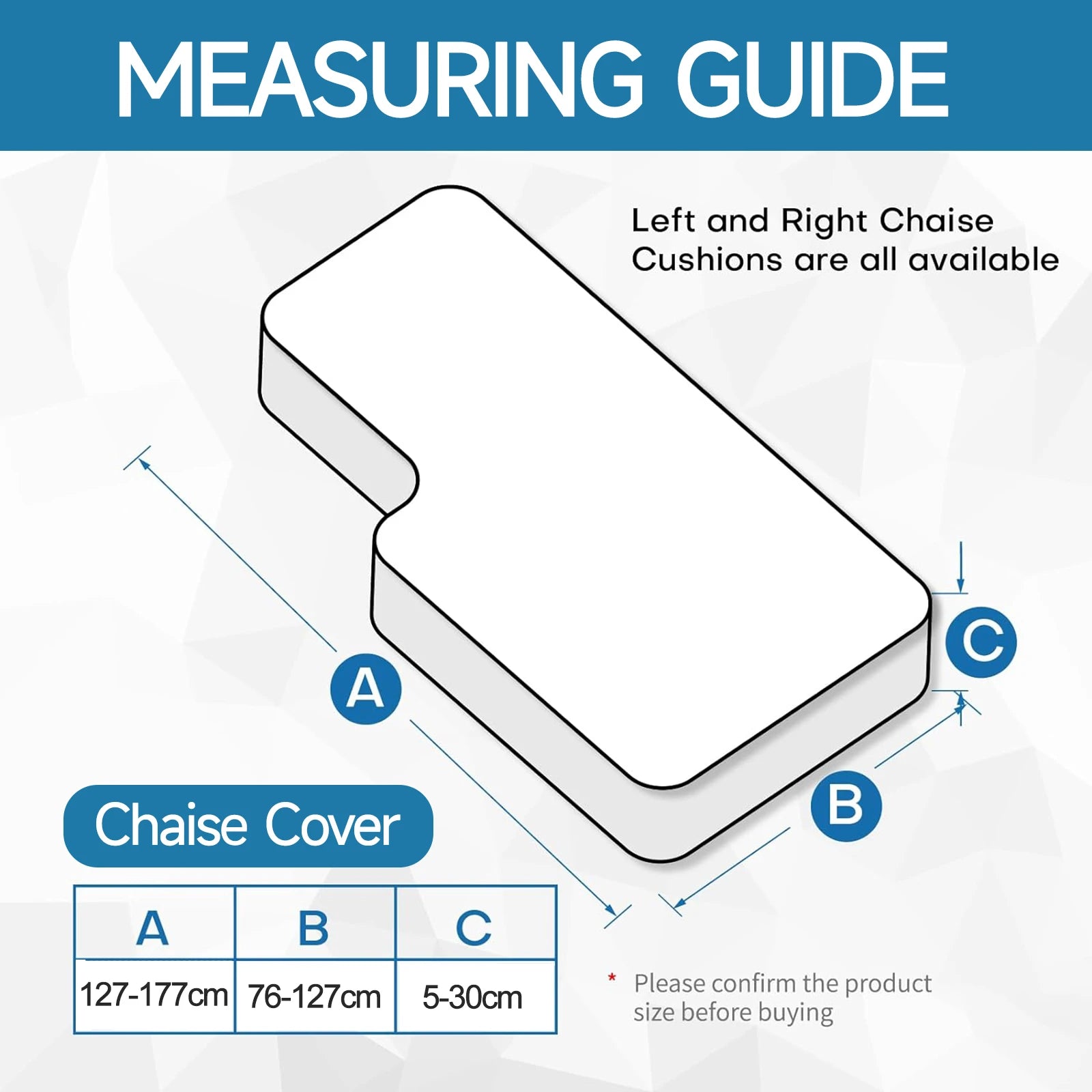 YSTYLE Stretch Sofa Seat Cover Chaise Cover Geometric Anti Slip-YSTYLE