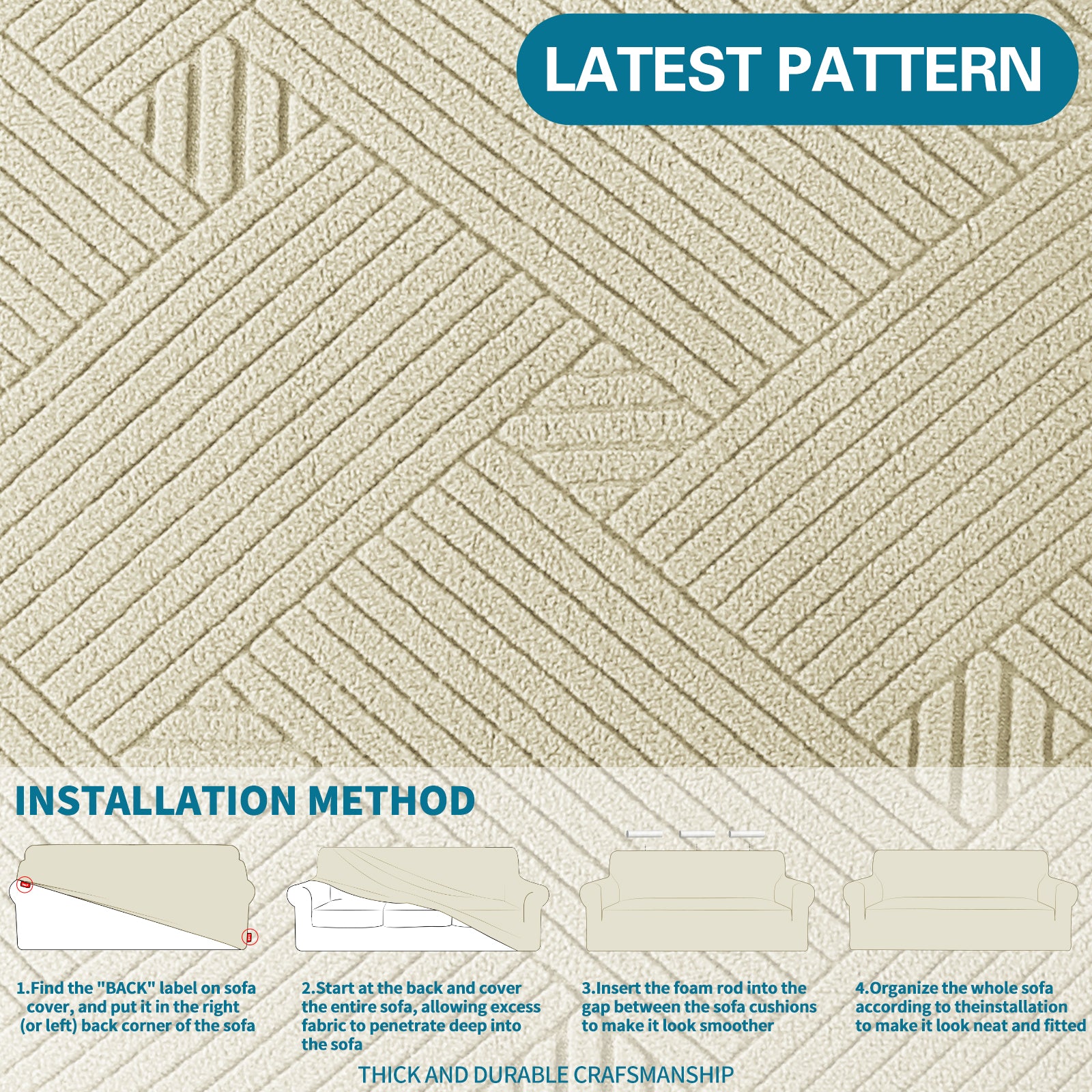 YSTYLE Hoch Stretch 1-Sitzer Sessel Bezug Anti-Rutsch Waschbar