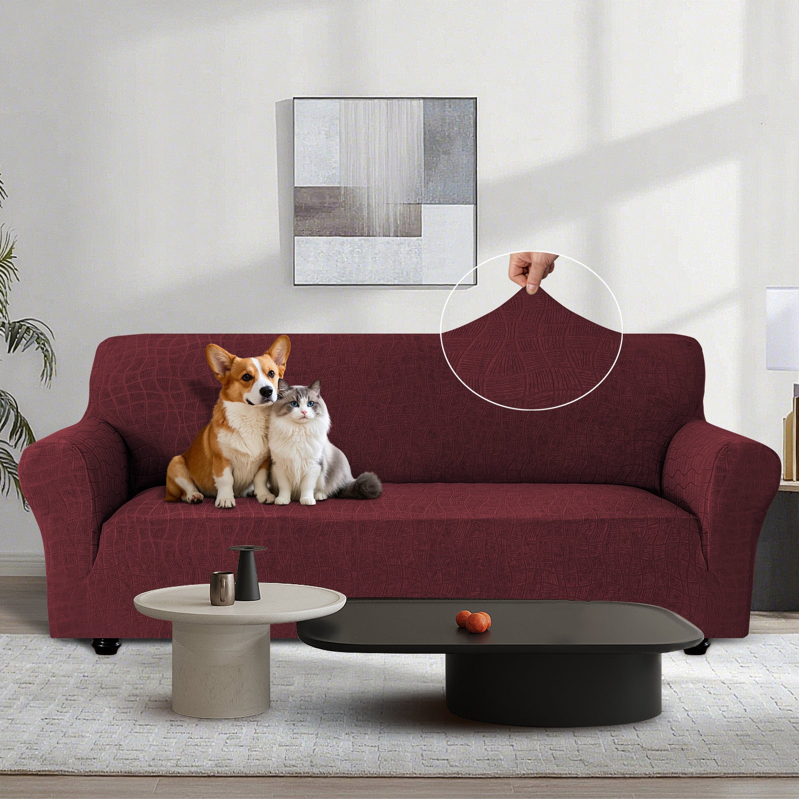 Ystyle Waterproof Stretch 4 Seater Sofa Cover Anti Slip-YSTYLE