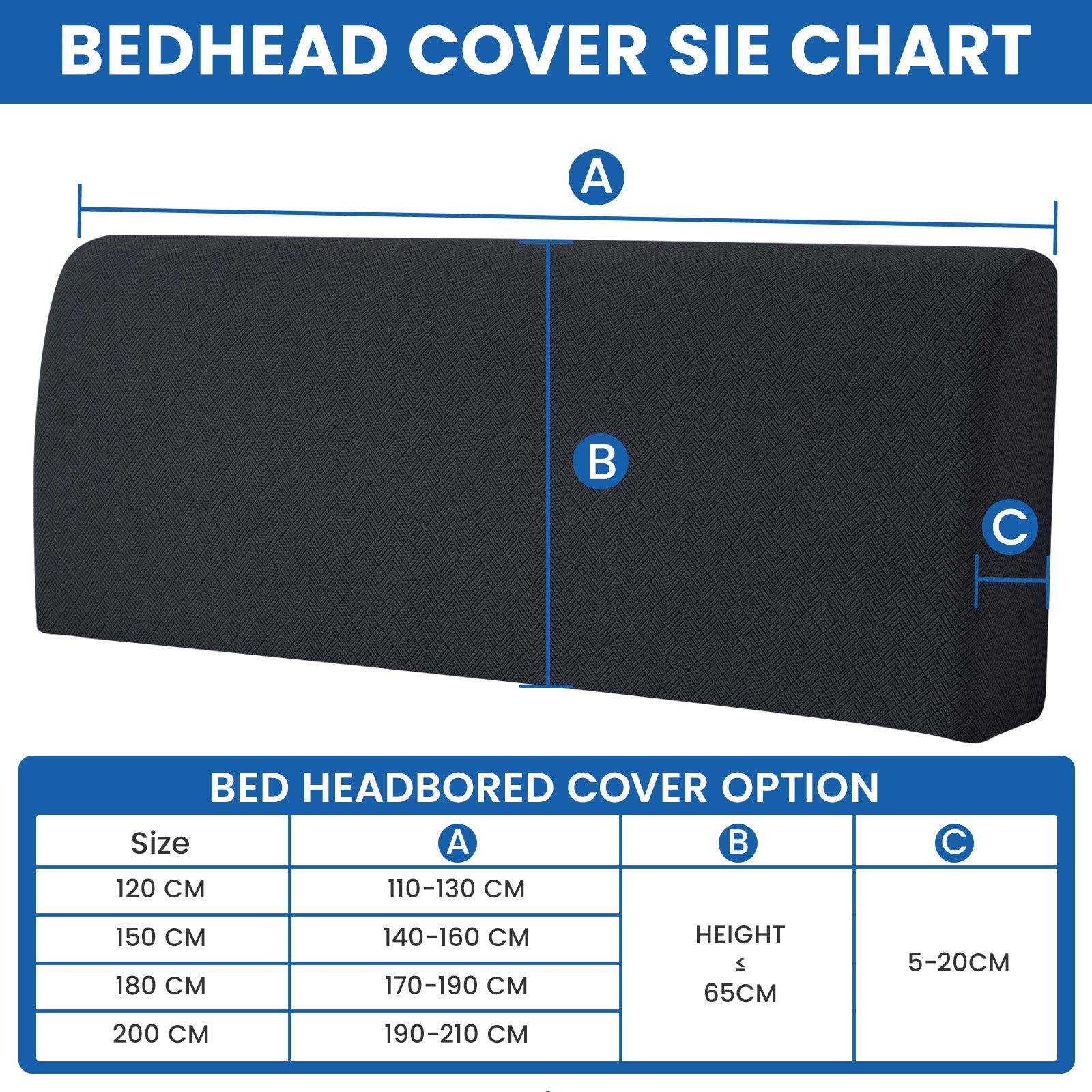 Ystyle 120cm Single Bed Headboard Cover Elasticated Headboard Slipcover, Universal Washable Single Bed Headboard Cover, Dust-Proof Headboard Protector