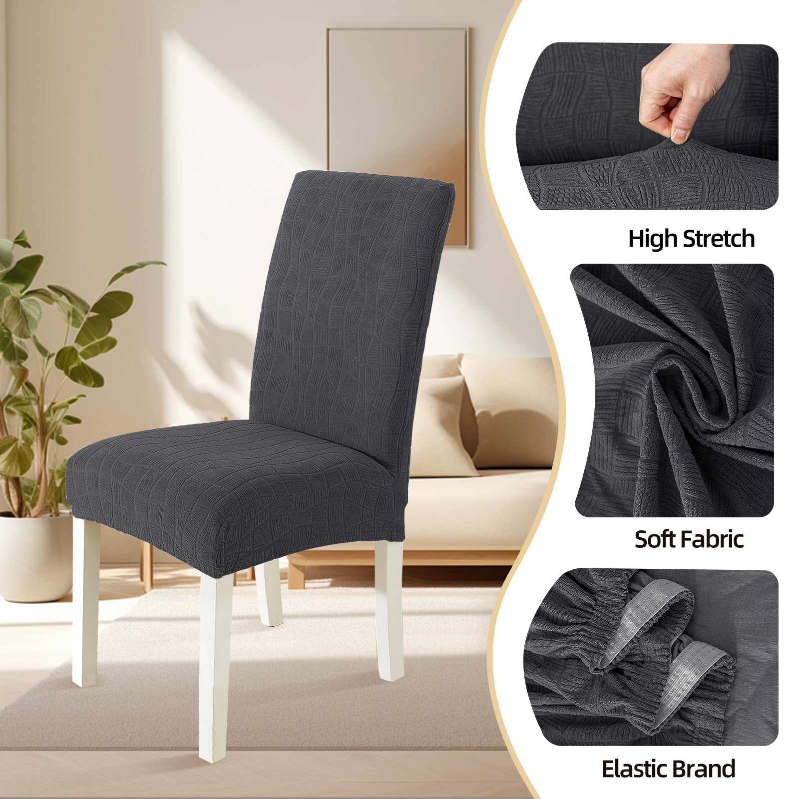 YSTYLE 4 Pieces Universal Stretch Chair Covers with Backrest