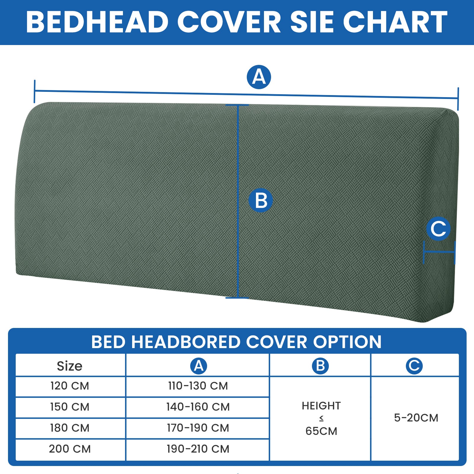 Ystyle 120cm Single Bed Headboard Cover Elasticated Headboard Slipcover, Universal Washable Single Bed Headboard Cover, Dust-Proof Headboard Protector