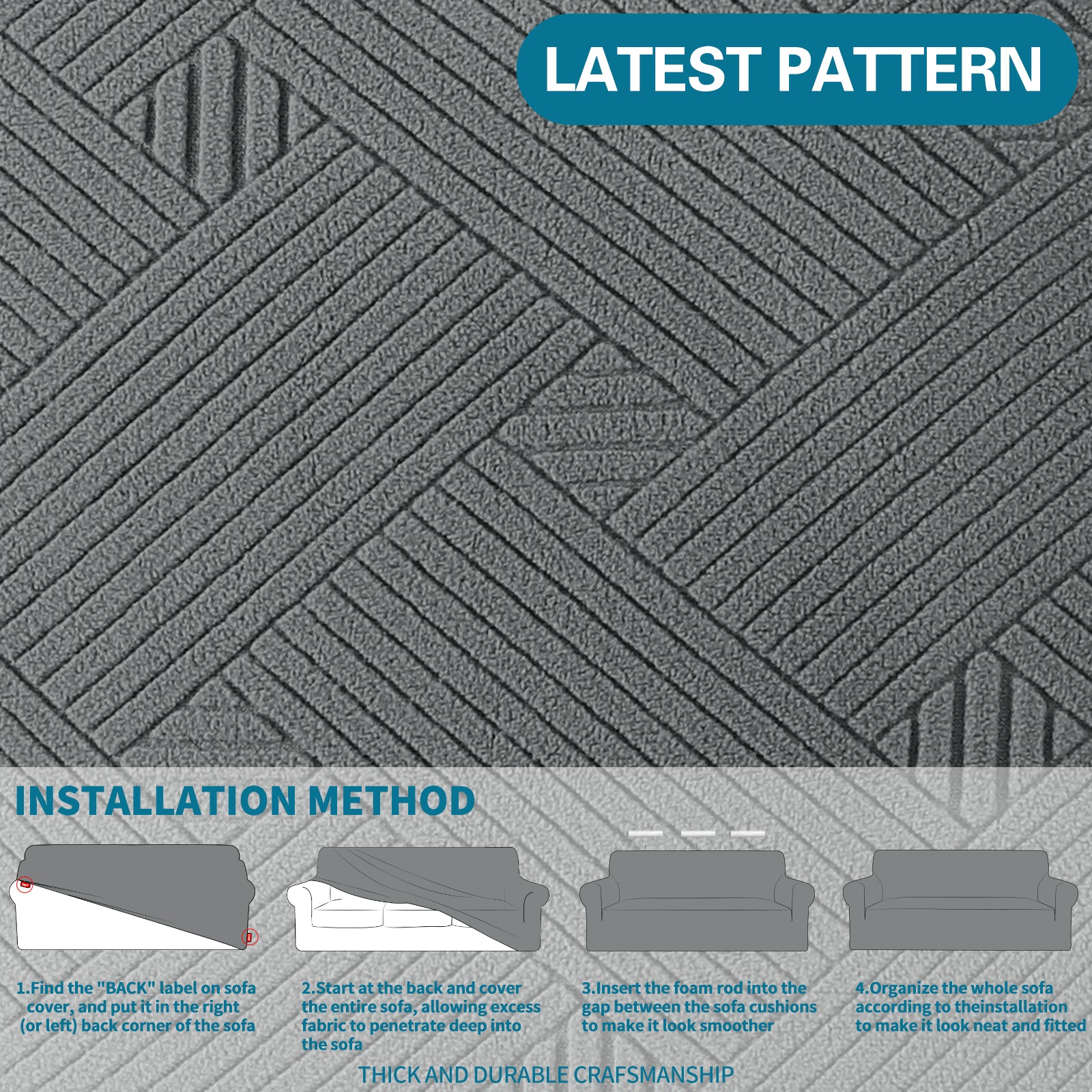 YSTYLE Hoch Stretch 1-Sitzer Sessel Bezug Anti-Rutsch Waschbar