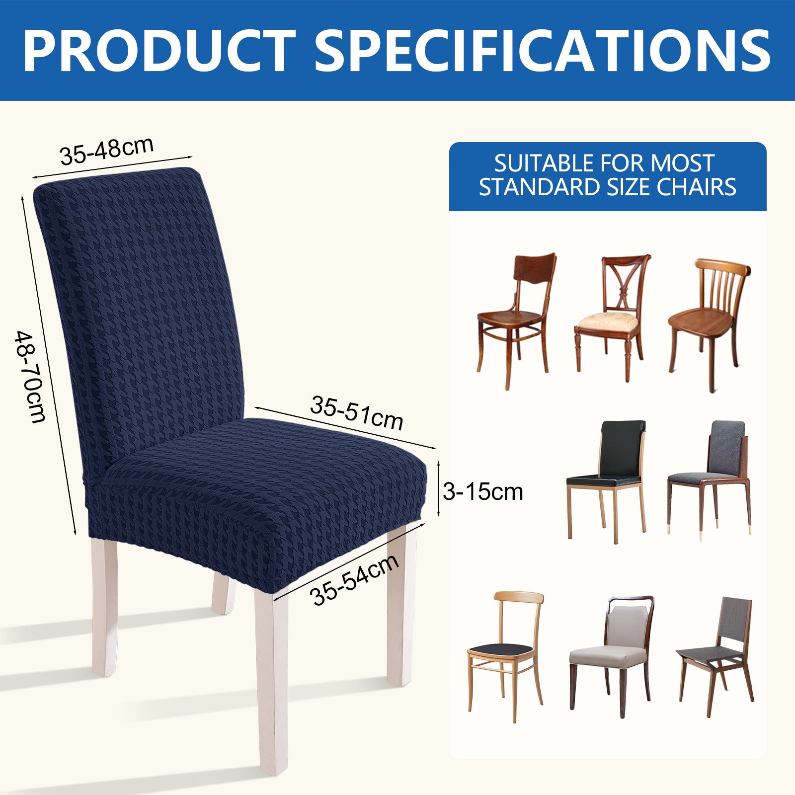 Ystyle 2-Piece Chair Covers with Backrest, Elastic Living Room Kitchen Chair Slipcovers, Universal Stretch Dining Chair Covers, Modern Cat-Scratch Resistant Chair Protectors