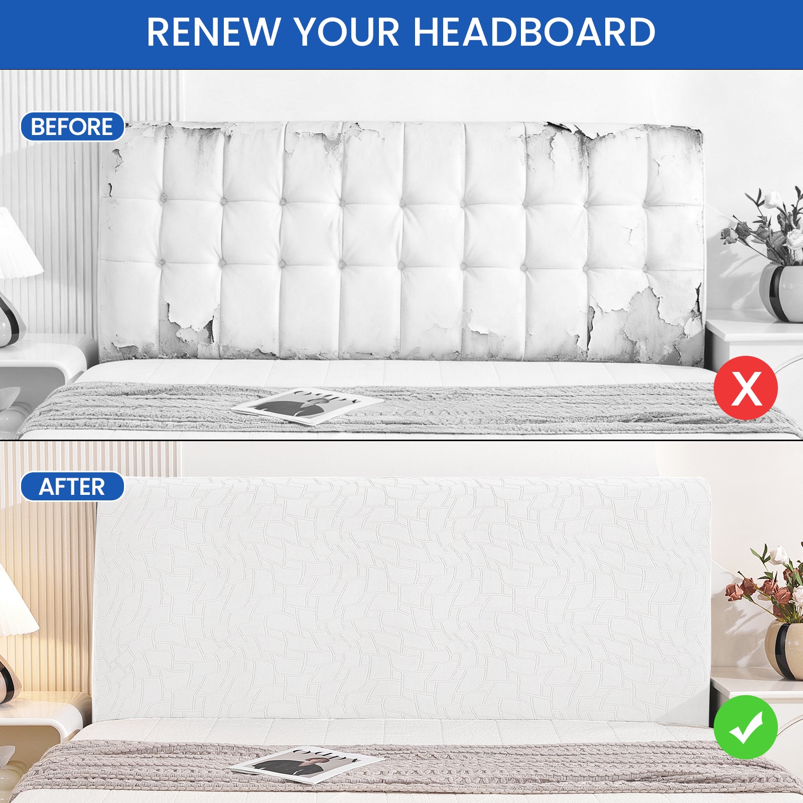 YSTYLE Universal Elastic 180cm Headboard Cover Dustproof Washable