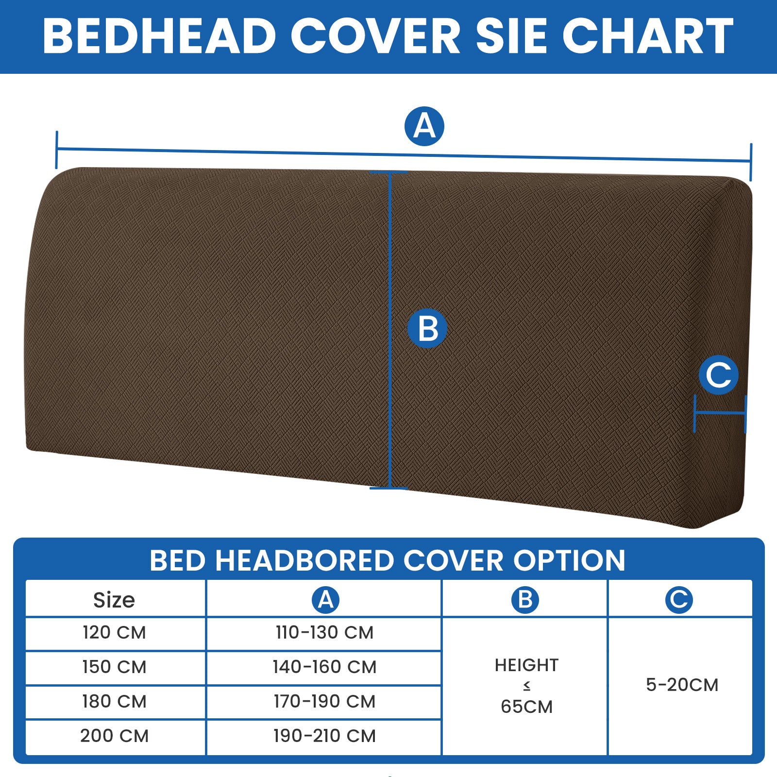 Ystyle 120cm Single Bed Headboard Cover Elasticated Headboard Slipcover, Universal Washable Single Bed Headboard Cover, Dust-Proof Headboard Protector