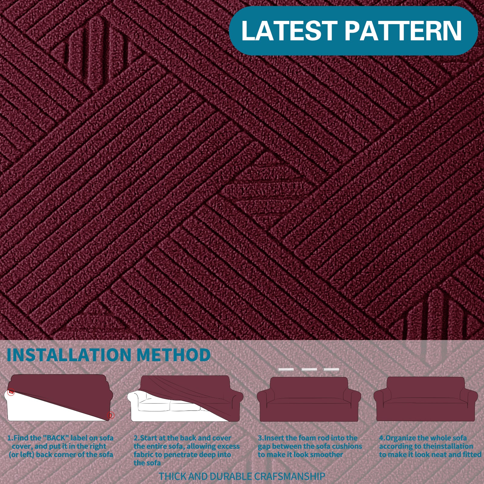 YSTYLE Hoch Stretch 1-Sitzer Sessel Bezug Anti-Rutsch Waschbar