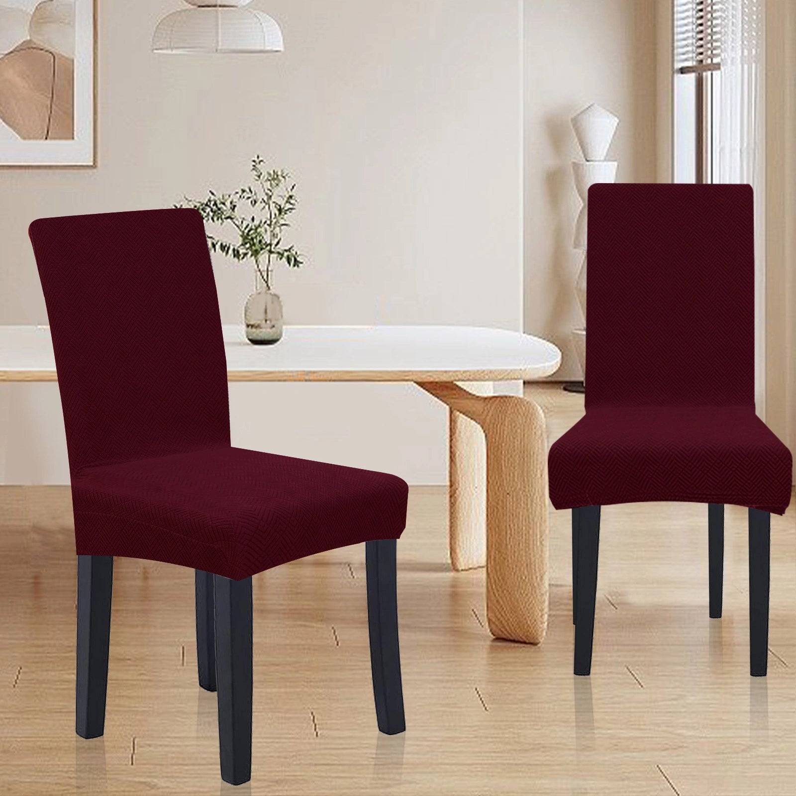 YSTYLE 2 Pieces Stretch Dining Chair Covers Diamond Jacquard-YSTYLE