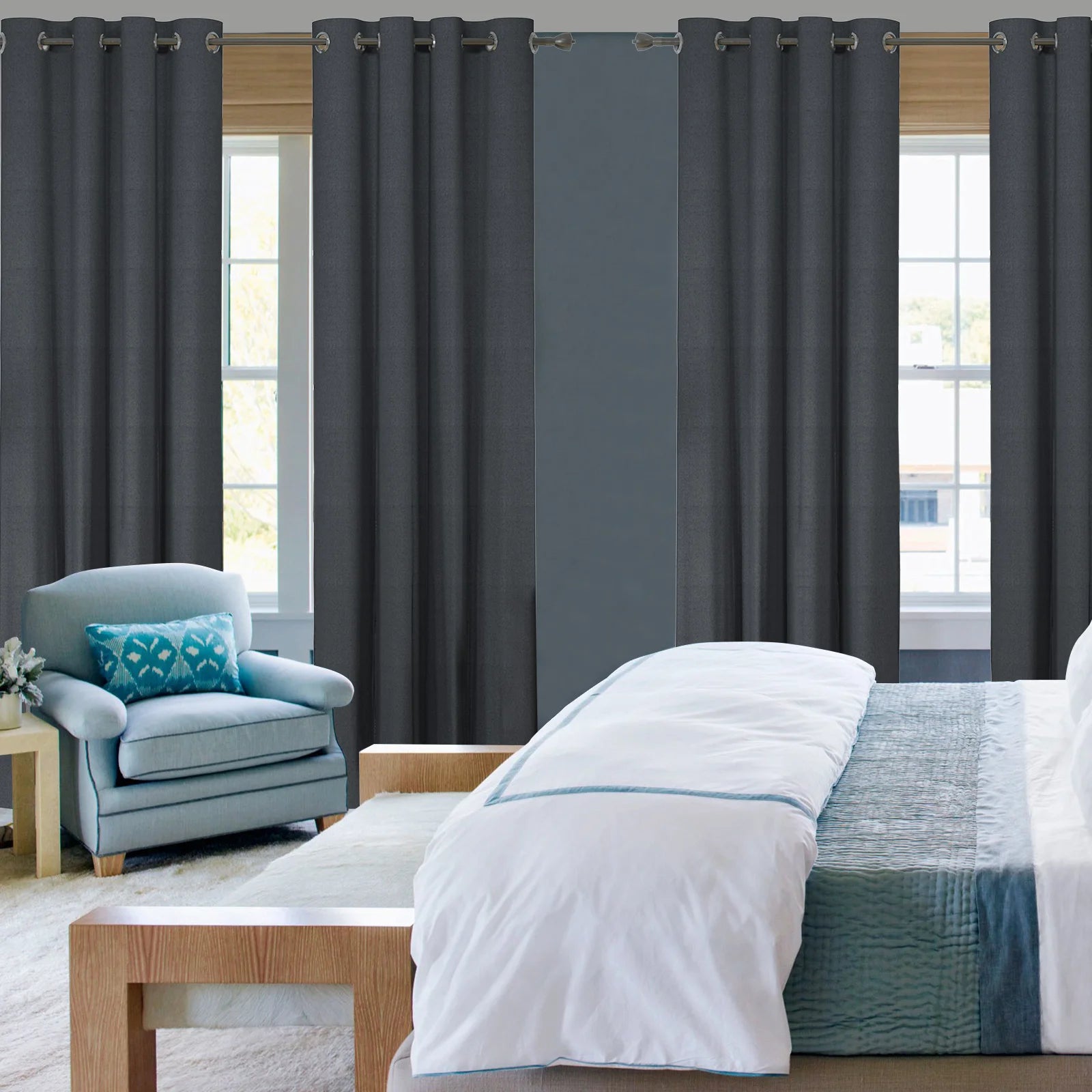 YSTYLE 2 pcs Linen-Effect Blackout Curtains – 100% Light Blocking, Thermal Insulated Drapes