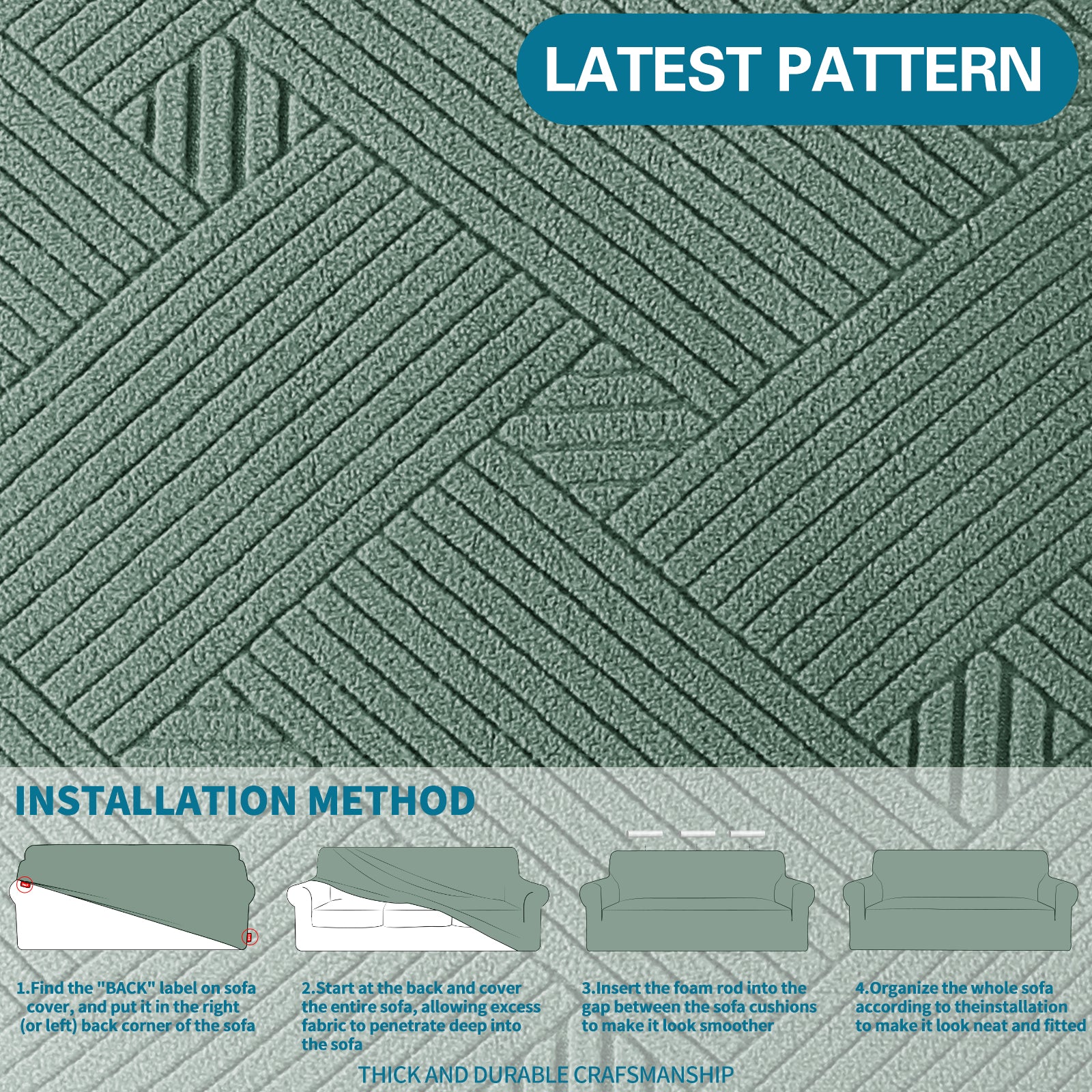 YSTYLE Hoch Stretch 1-Sitzer Sessel Bezug Anti-Rutsch Waschbar