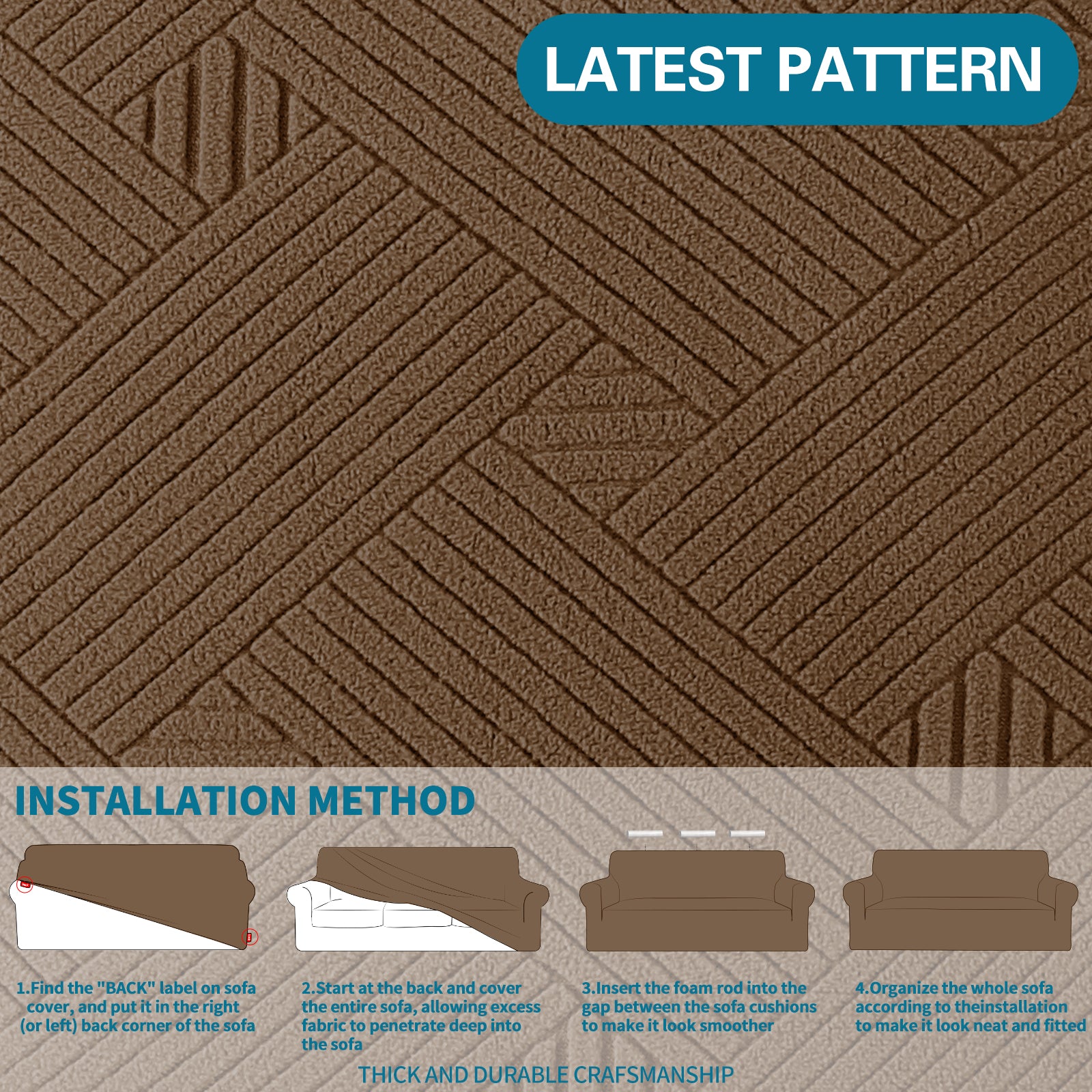 YSTYLE Hoch Stretch 1-Sitzer Sessel Bezug Anti-Rutsch Waschbar