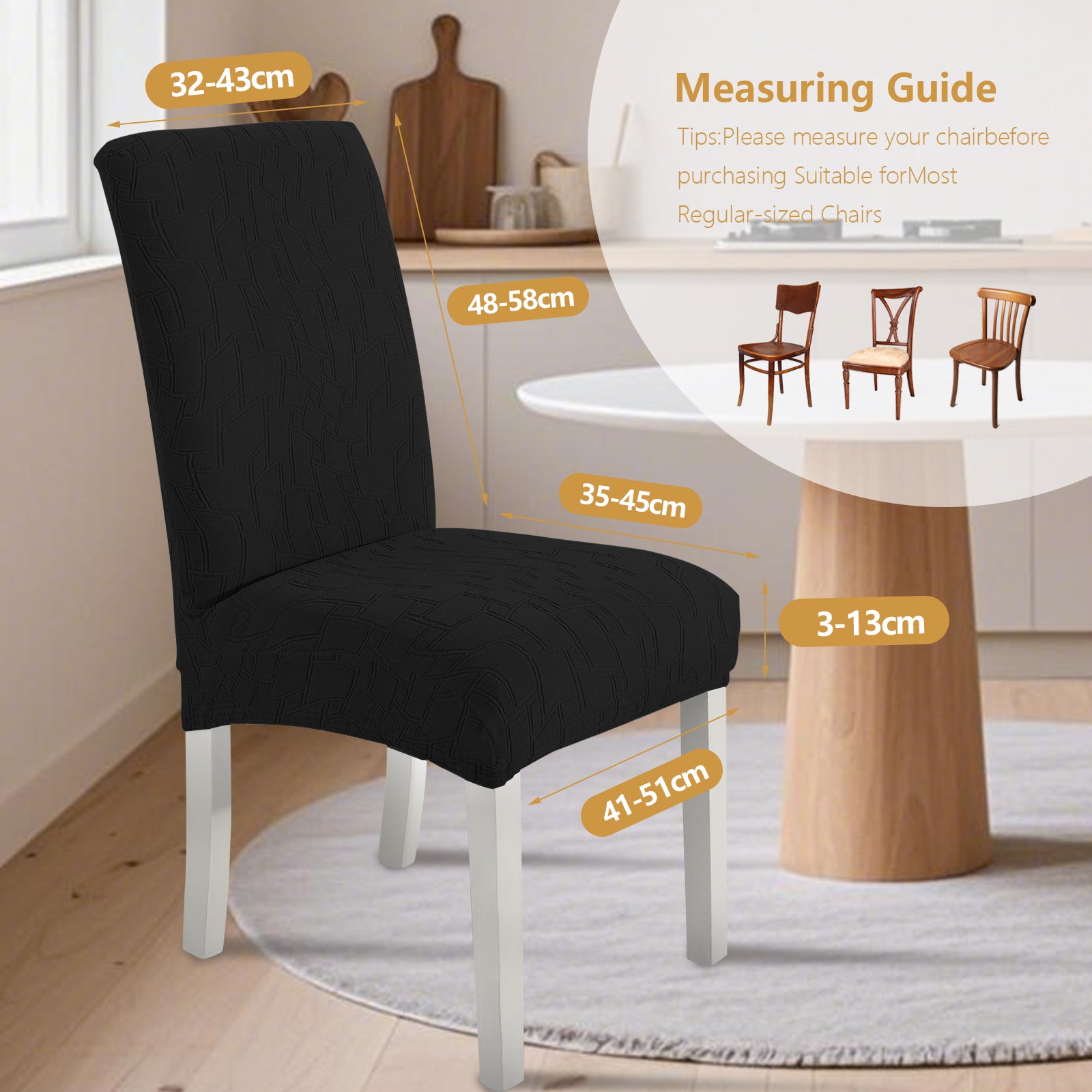 Ystyle 2-Piece Chair Covers with Backrest, Elastic Living Room Kitchen Chair Slipcovers, Soft Comfortable Anti-Scratch Chair Covers, Easy to Clean and Durable, Washable Removable