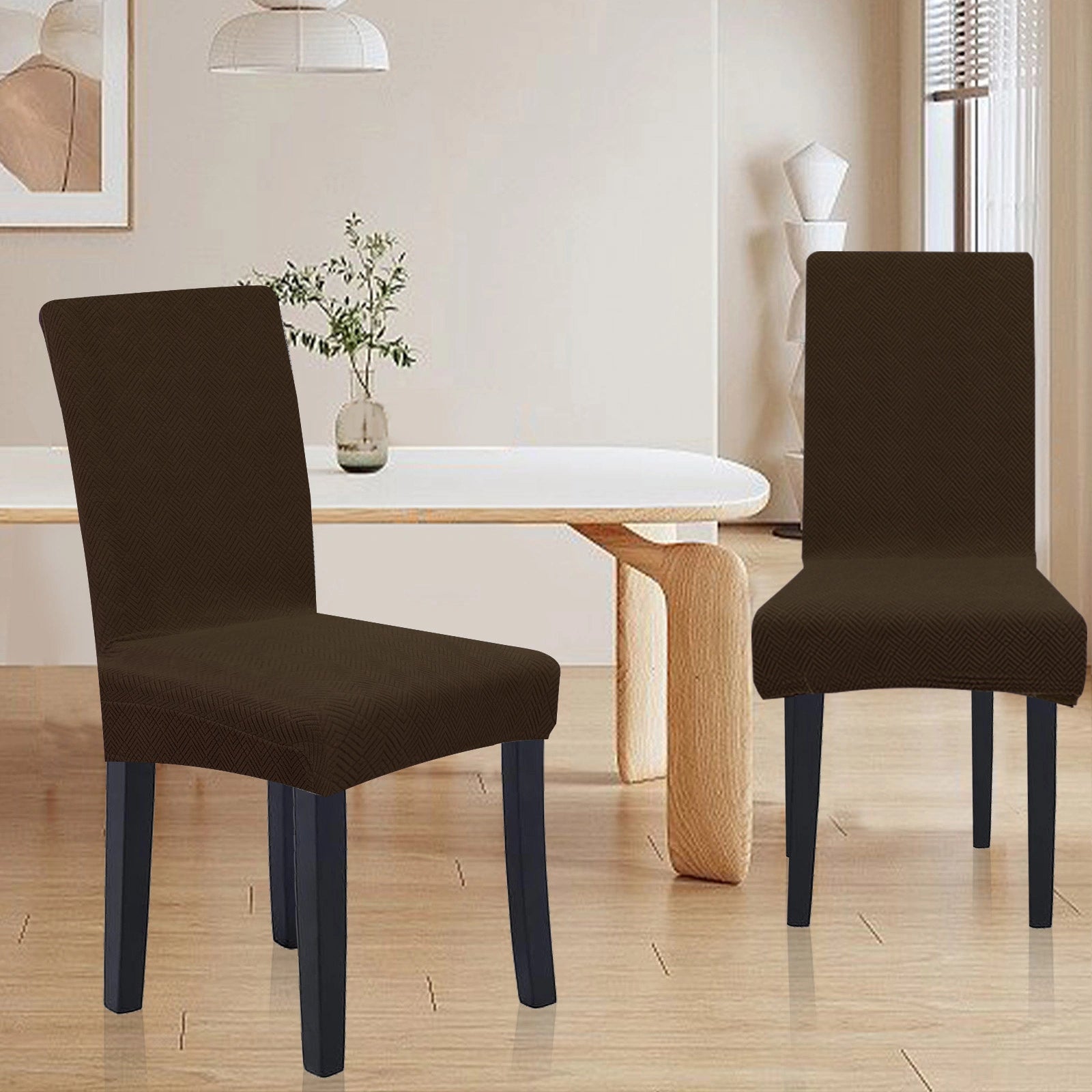 YSTYLE 2 Pieces Stretch Dining Chair Covers Diamond Jacquard-YSTYLE