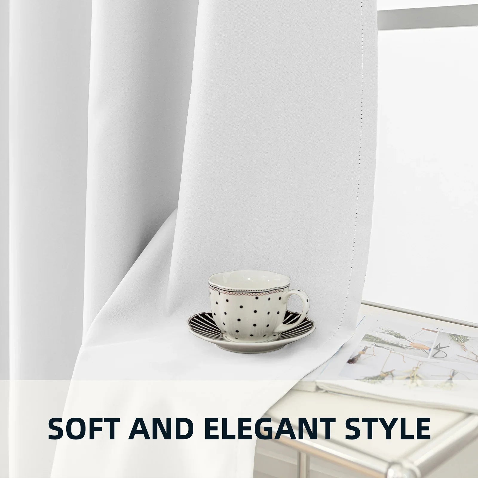 YSTYLE 2 Pieces Waterproof Blackout Curtains Thermal Insulated-YSTYLE