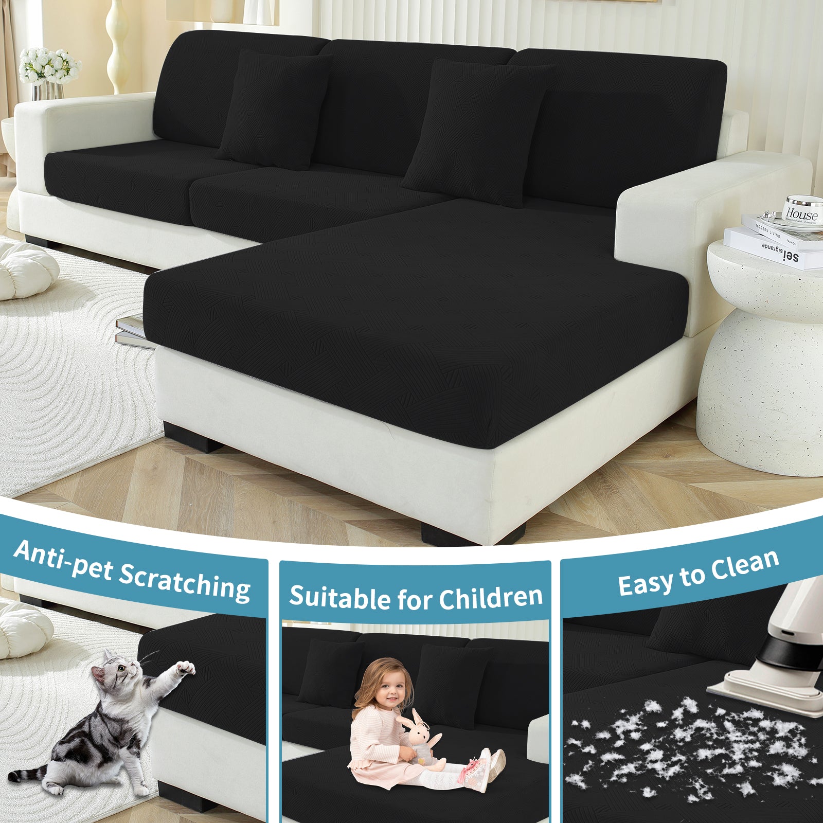 YSTYLE Coprisedile elastico per divano chaise longue anti-scivolo