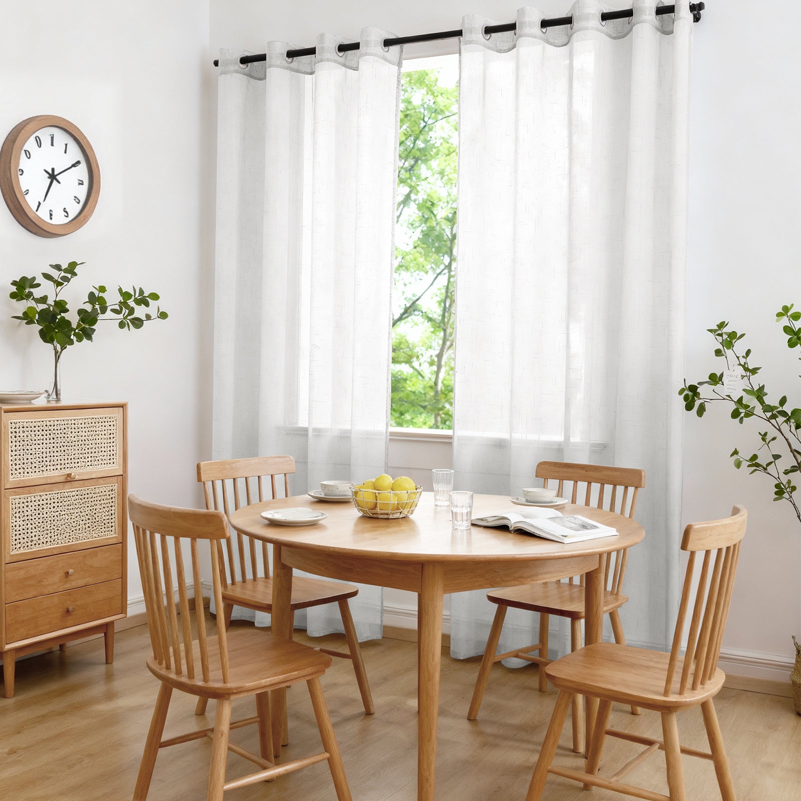 Ystyle 2 Panels Set, Linen-Effect Indoor Curtains, 70x240 cm, Living Room Window Curtains with Cross Weave, Kitchen Voile Curtains with Rod Pocket, Modern Lightweight Bedroom Curtains