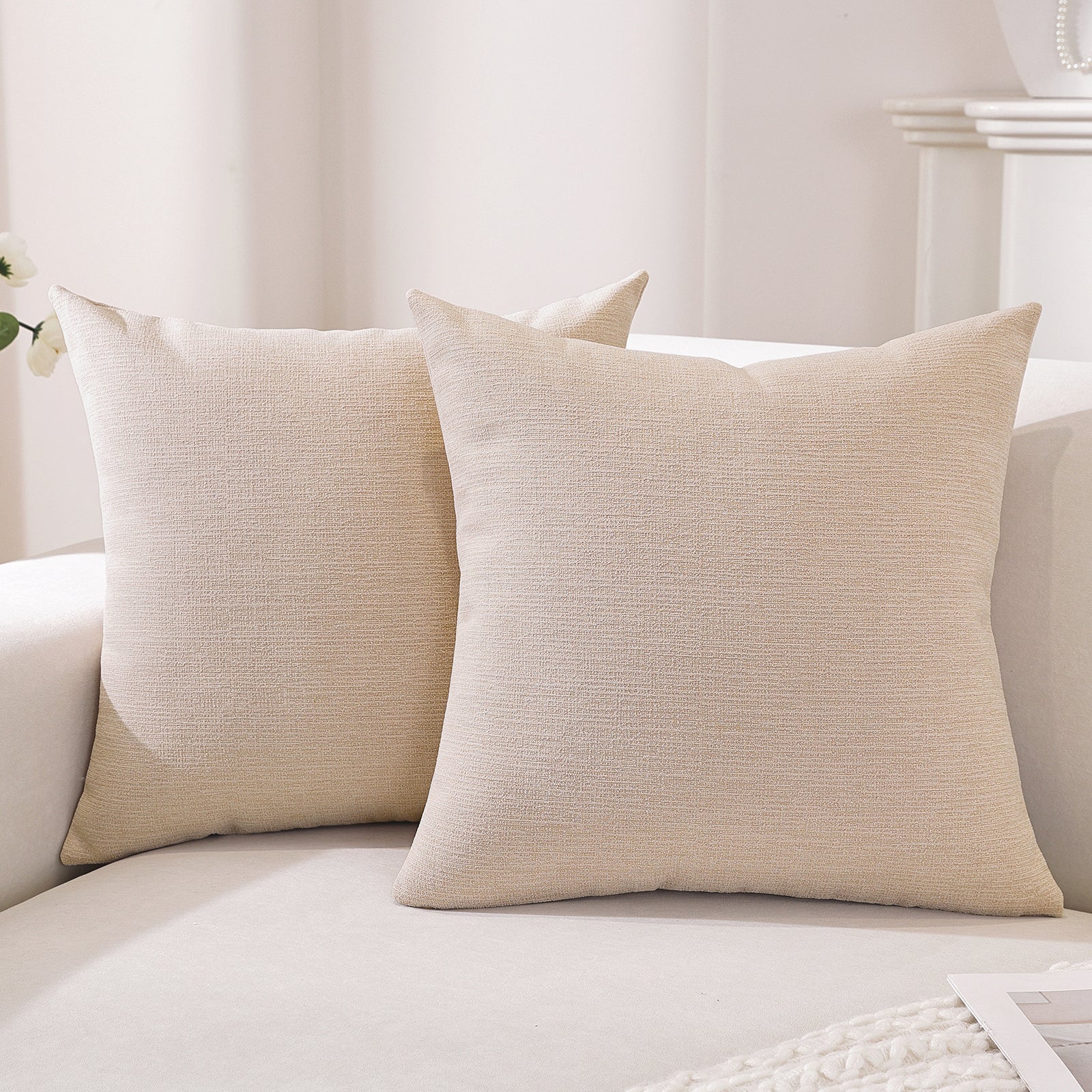 YSTYLE Couch Throw Pillow Covers 18x18 Neutral Soft Decorative Pillow Covers