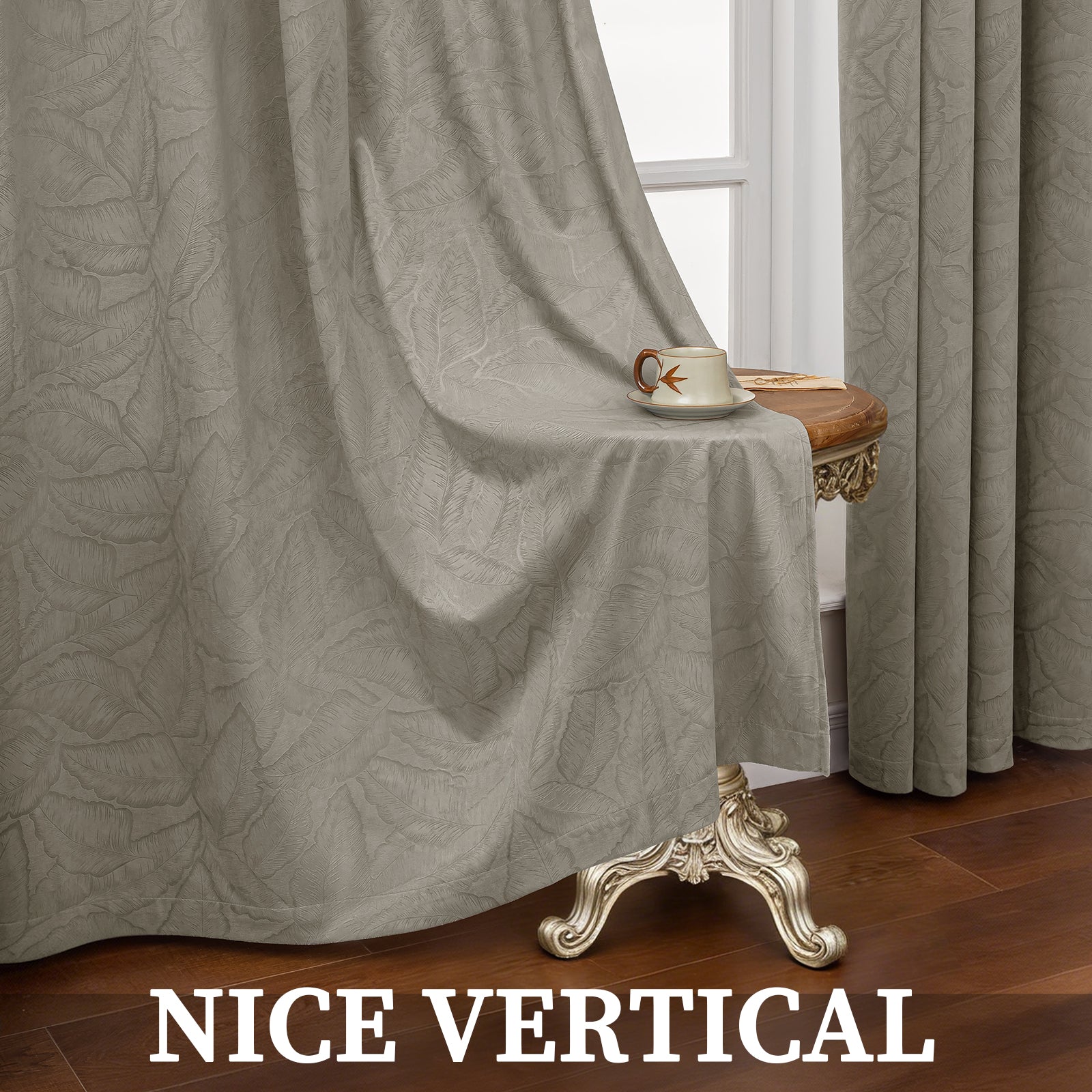 2 Pieces rideaux opacifiants with Stainless Steel Eyelets thermique Polyester Panels