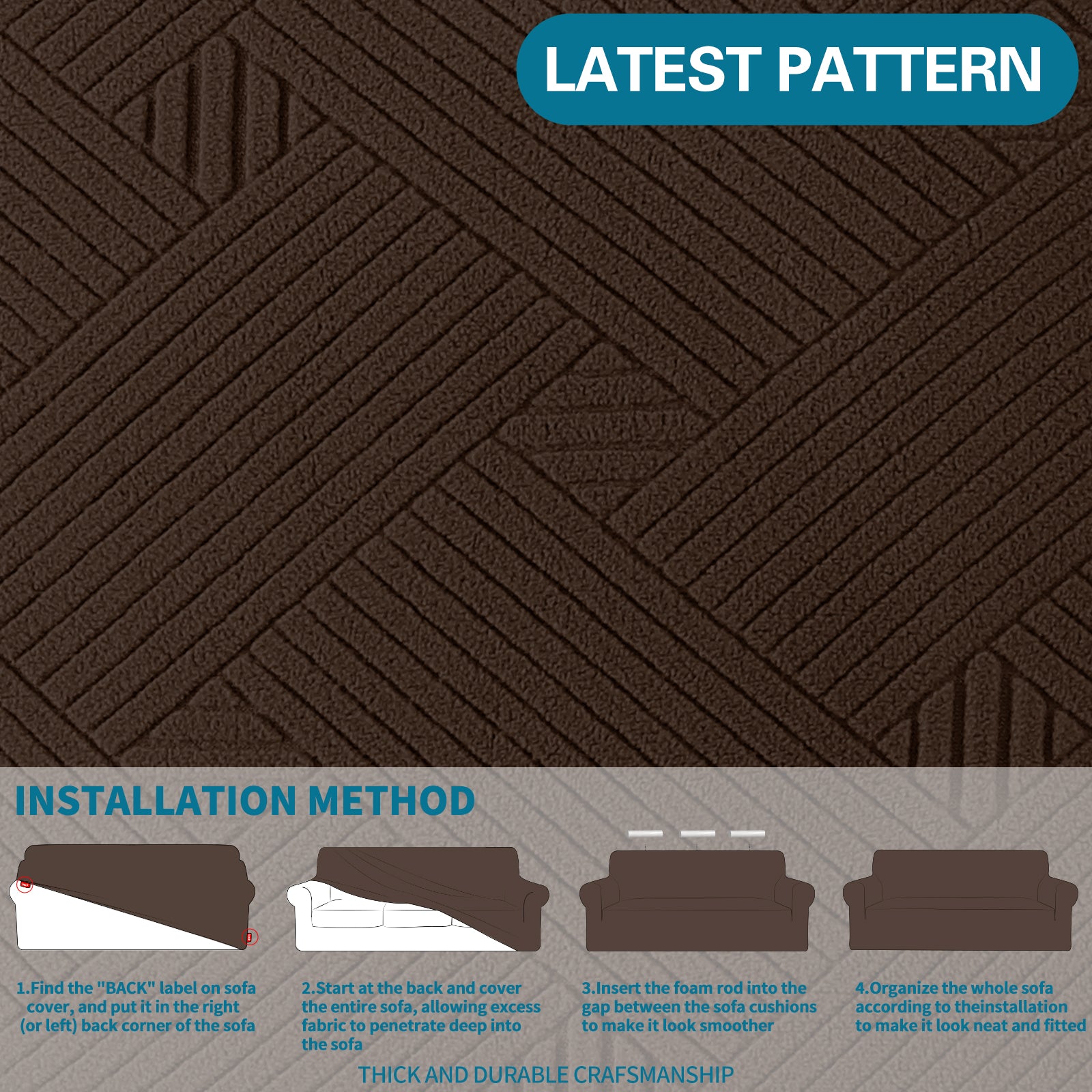 YSTYLE Hoch Stretch 1-Sitzer Sessel Bezug Anti-Rutsch Waschbar