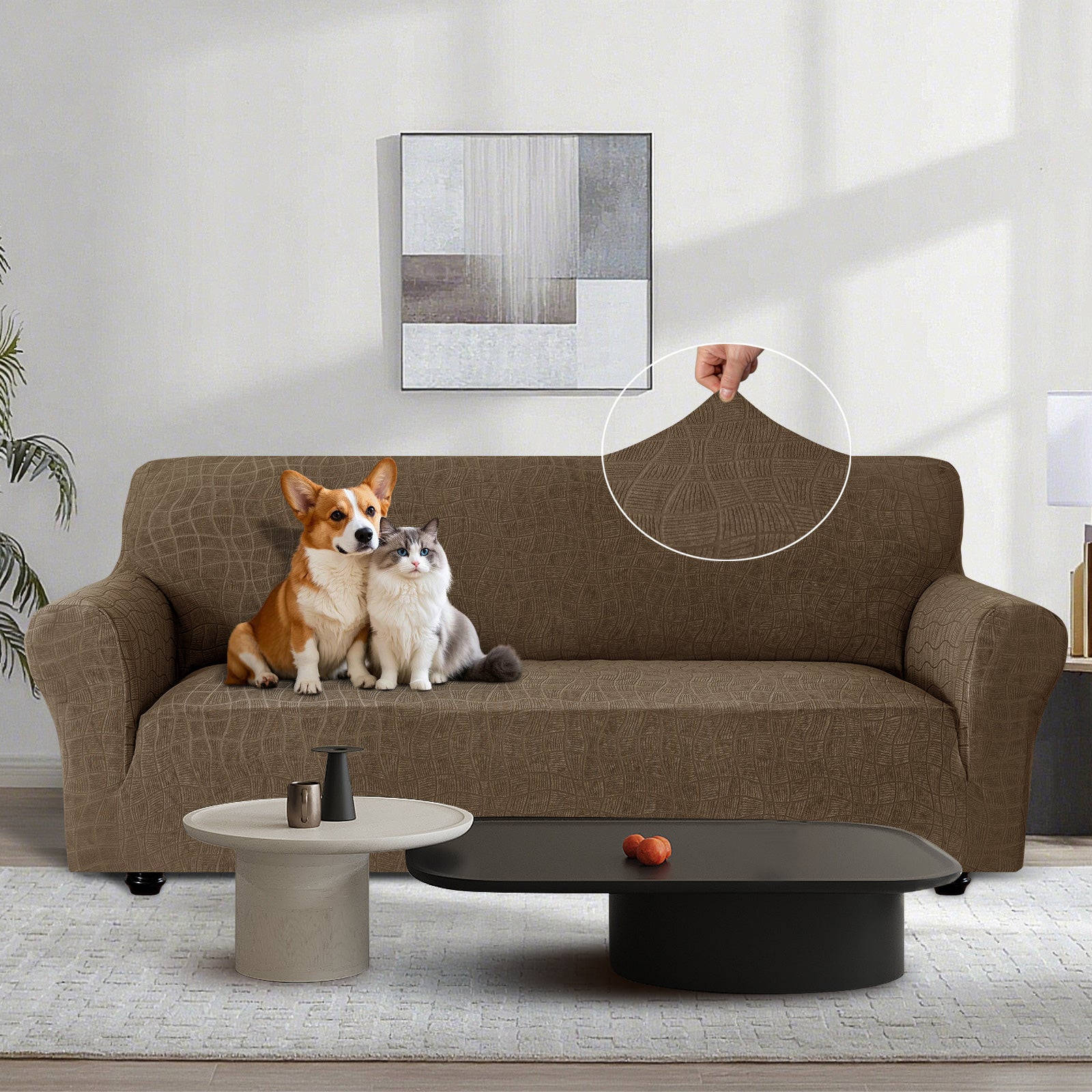 Ystyle Waterproof Stretch 4 Seater Sofa Cover Anti Slip-YSTYLE