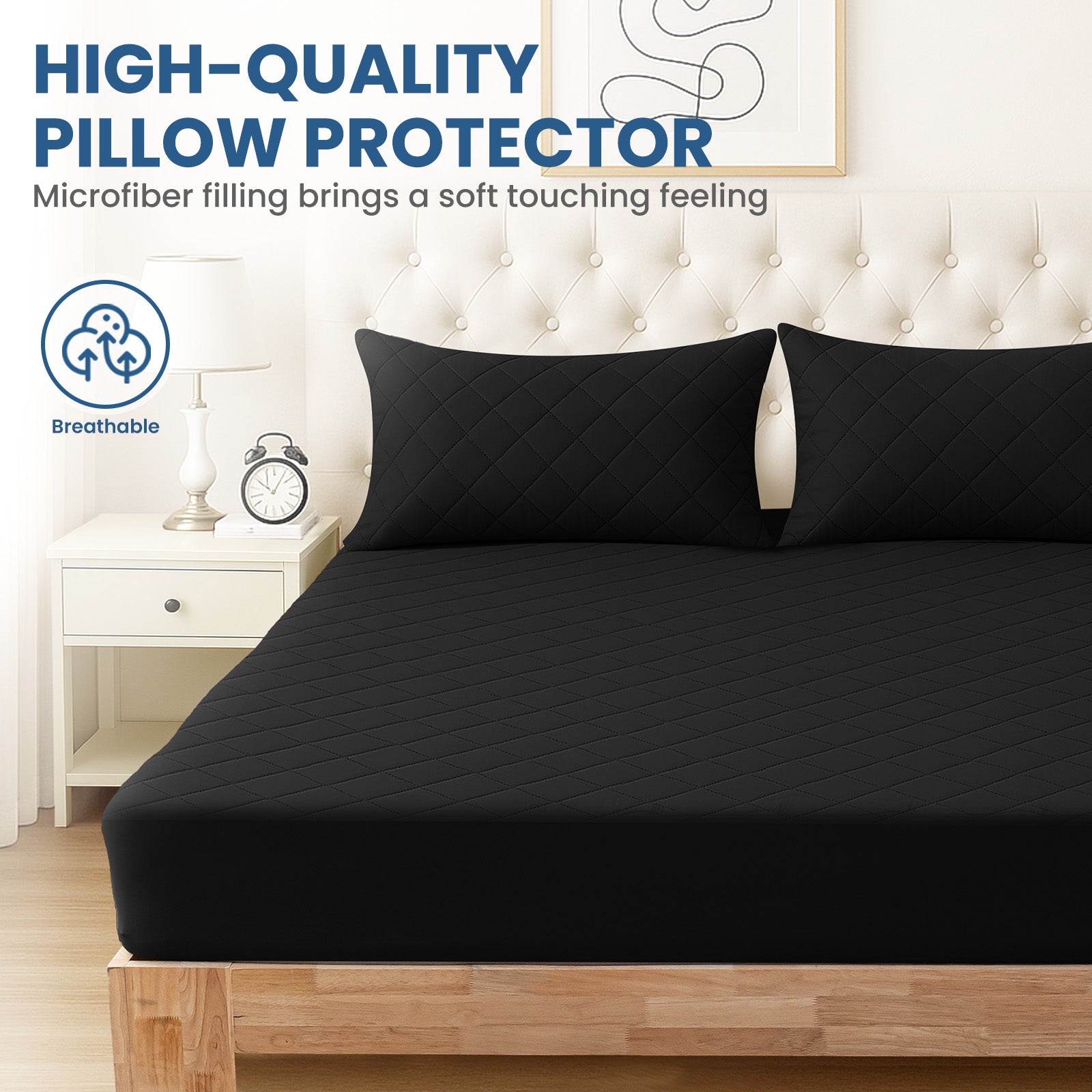 YSTYLE 2 Pieces Waterproof Bed Pillowcases 50x80cm Anti Mite-YSTYLE