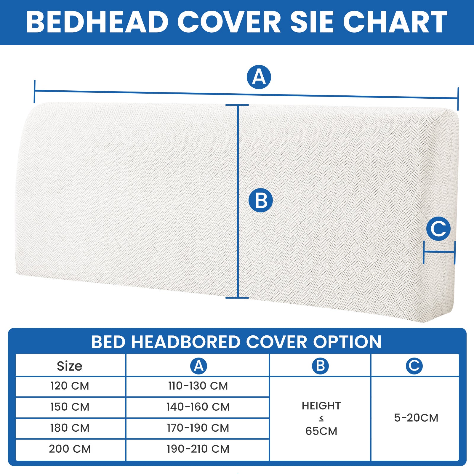 Ystyle 120cm Single Bed Headboard Cover Elasticated Headboard Slipcover, Universal Washable Single Bed Headboard Cover, Dust-Proof Headboard Protector