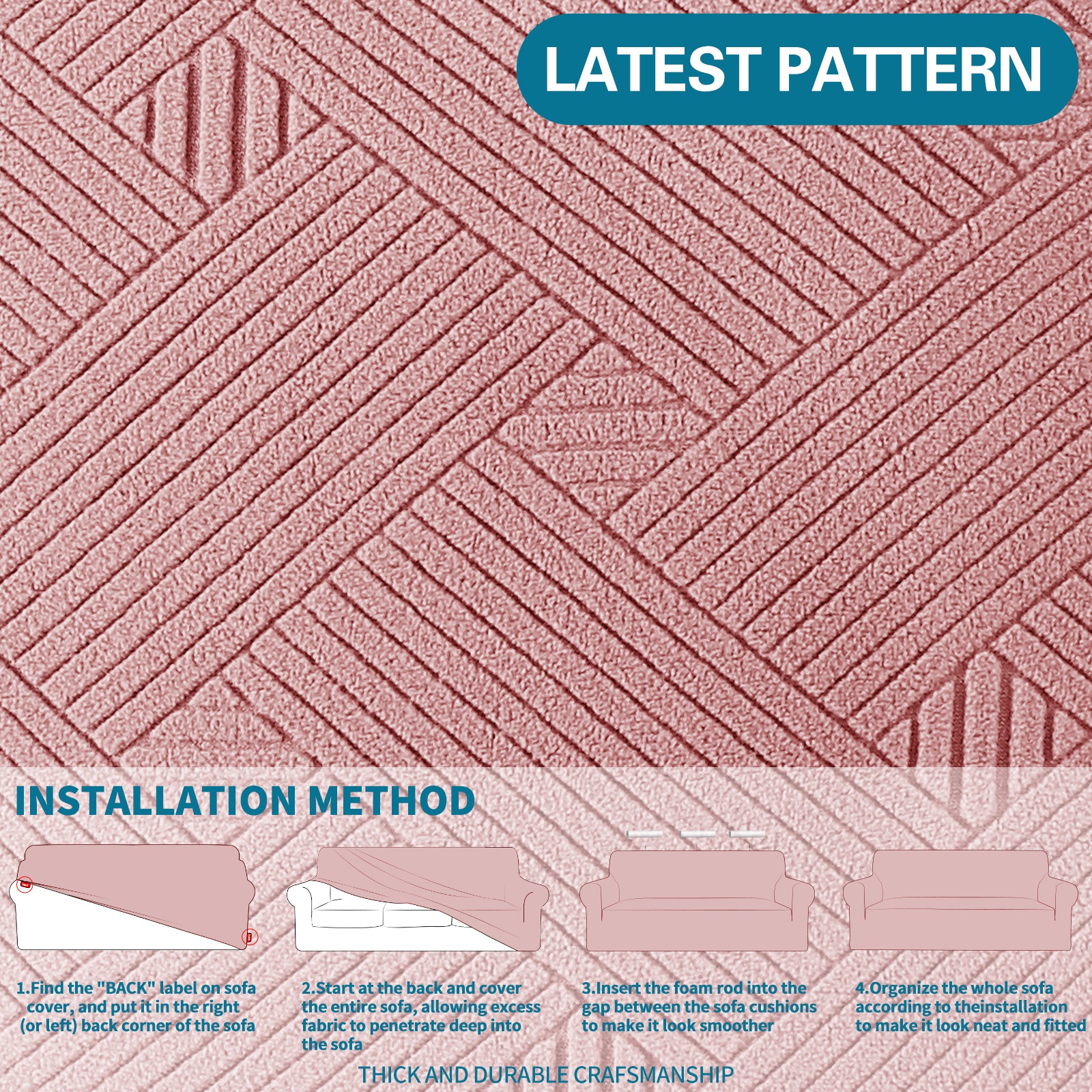 YSTYLE Hoch Stretch 1-Sitzer Sessel Bezug Anti-Rutsch Waschbar