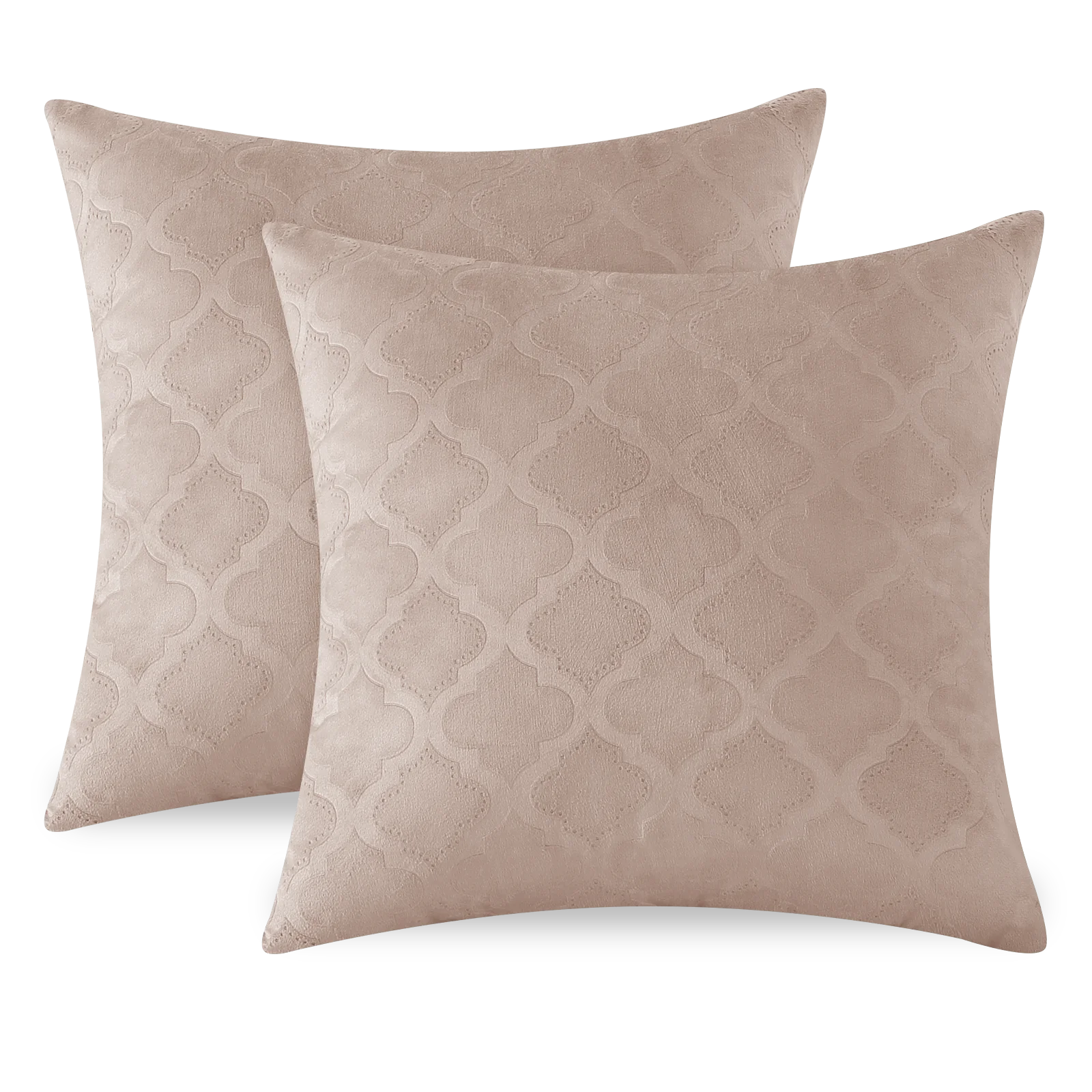 YSTYLE Velvet Sofa Cushion Covers, Decorative Throw Pillow Covers, 2 pcs, Hidden Zipper-Gourd Shape