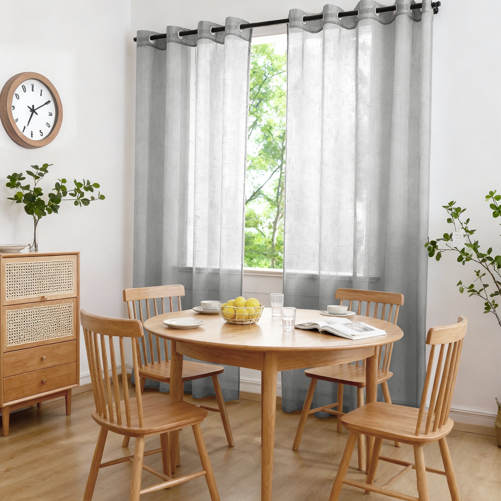 Ystyle 2 Panels Set, Linen-Effect Indoor Curtains, 70x240 cm, Living Room Window Curtains with Cross Weave, Kitchen Voile Curtains with Rod Pocket, Modern Lightweight Bedroom Curtains