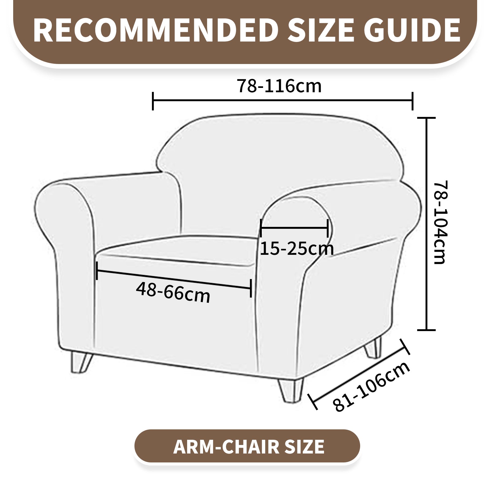 Copertura per divano a 1 posto YSTYLE Stretch 78-116cm con motivo geometrico