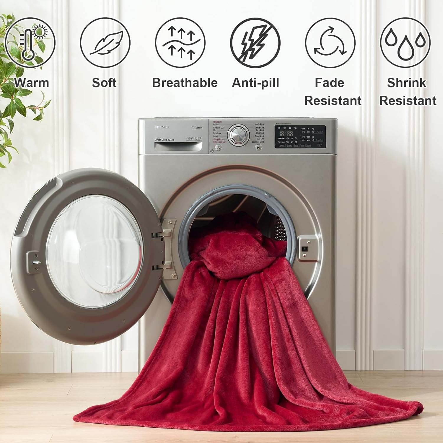 YSTYLE Soft Flannel Fleece Twin Blanket Plush Throw 160 x 200 CM