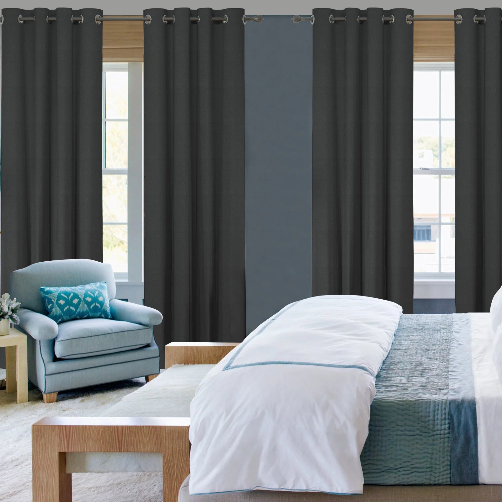 YSTYLE 2 pcs Linen-Effect Blackout Curtains – 100% Light Blocking, Thermal Insulated Drapes