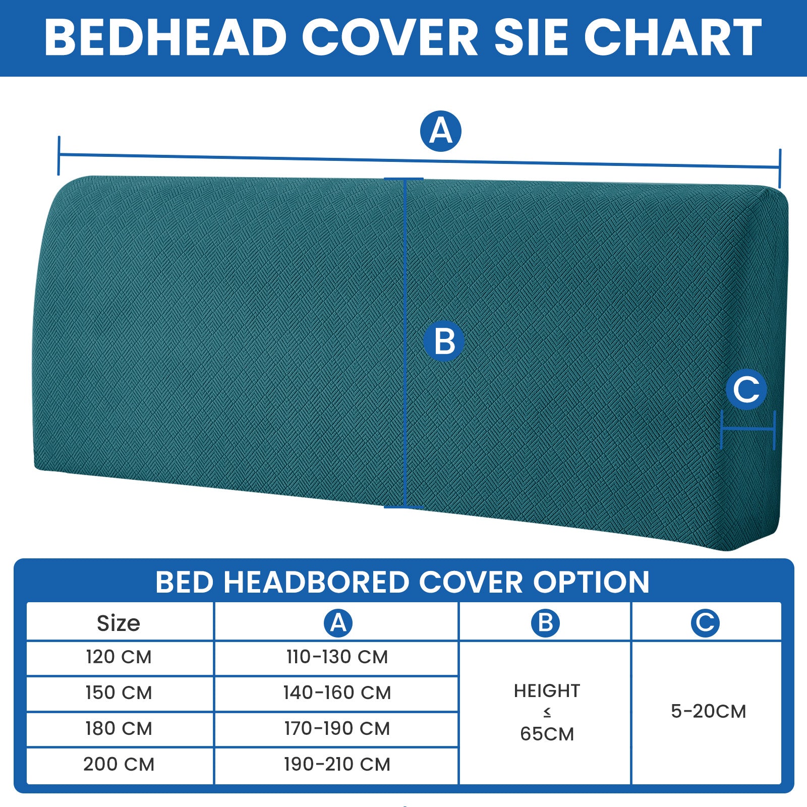 Ystyle 120cm Single Bed Headboard Cover Elasticated Headboard Slipcover, Universal Washable Single Bed Headboard Cover, Dust-Proof Headboard Protector