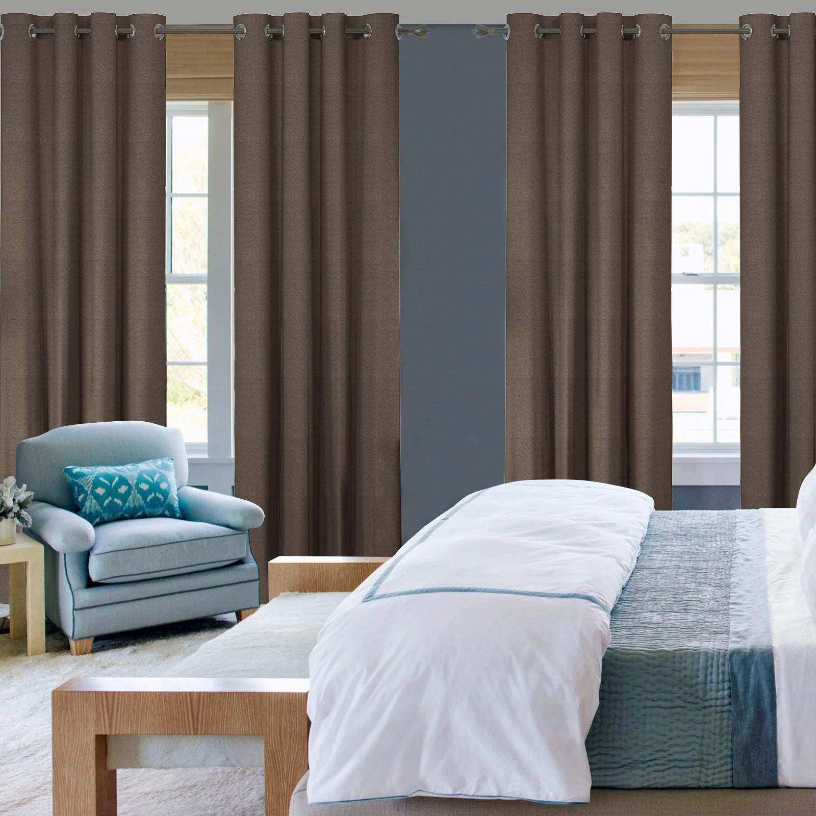 YSTYLE 2 pcs Linen-Effect Blackout Curtains – 100% Light Blocking, Thermal Insulated Drapes