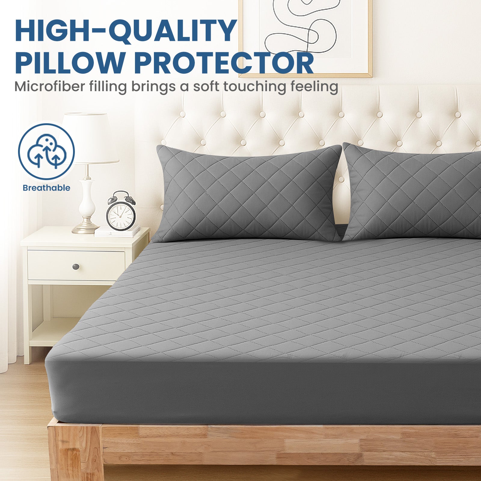 YSTYLE 2 Pieces Waterproof Bed Pillowcases 50x80cm Anti Mite-YSTYLE