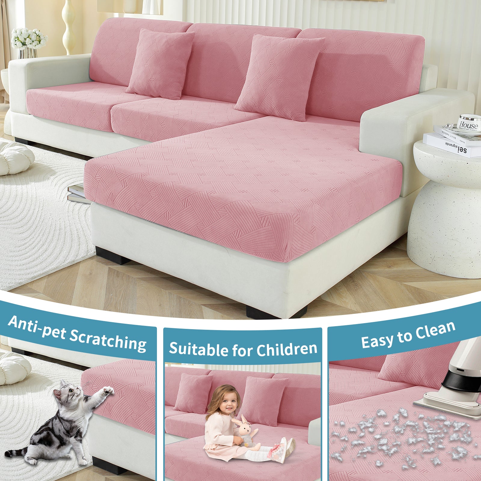 YSTYLE Coprisedile elastico per divano chaise longue anti-scivolo