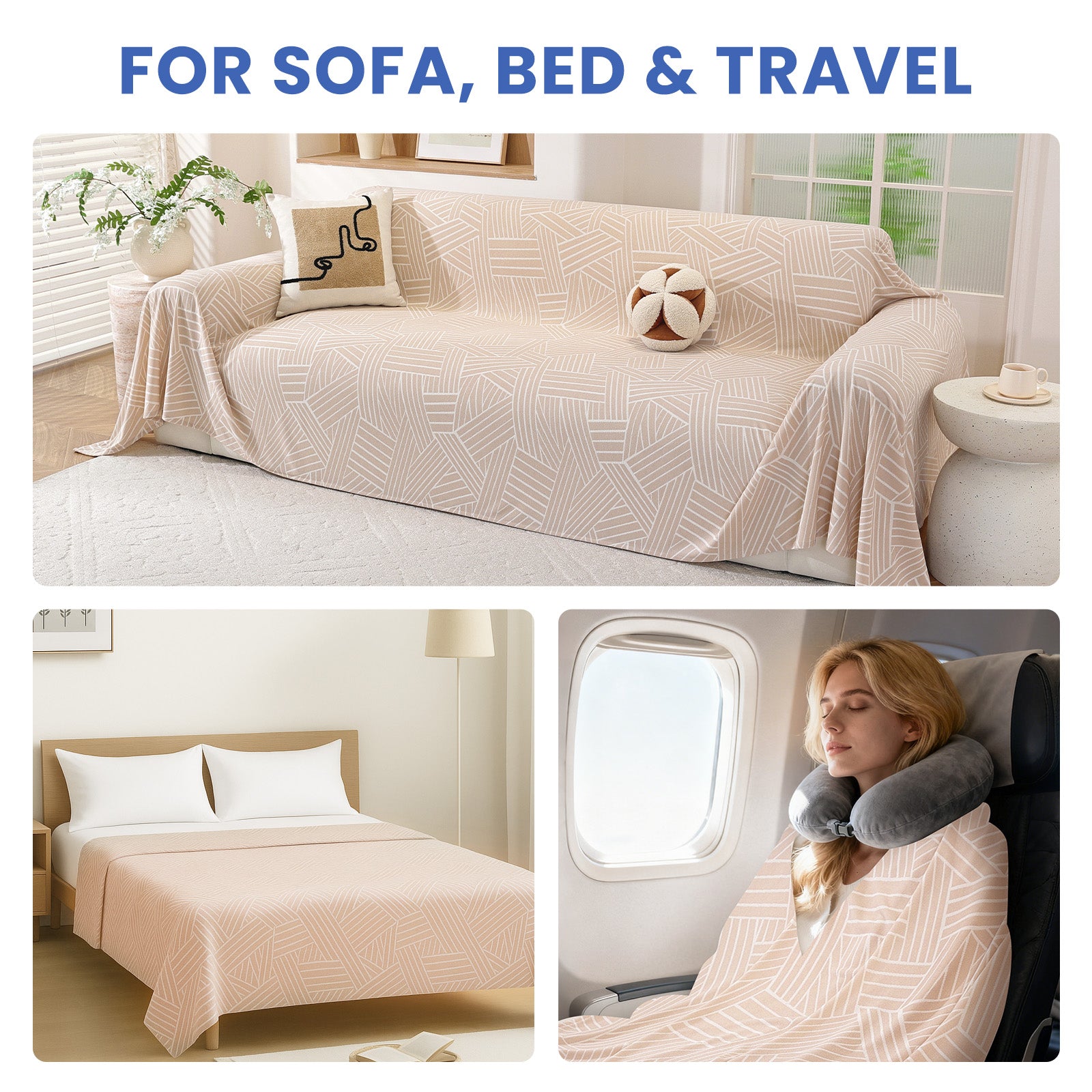 Ystyle Sofa Cover 180x280 CM, Non-Slip Full Sofa Protector, Cat Scratch-Resistant Sofa Cover, Washable Stain-Proof Sofa Slipcover, Ideal as Decorative Throw or Picnic Blanket