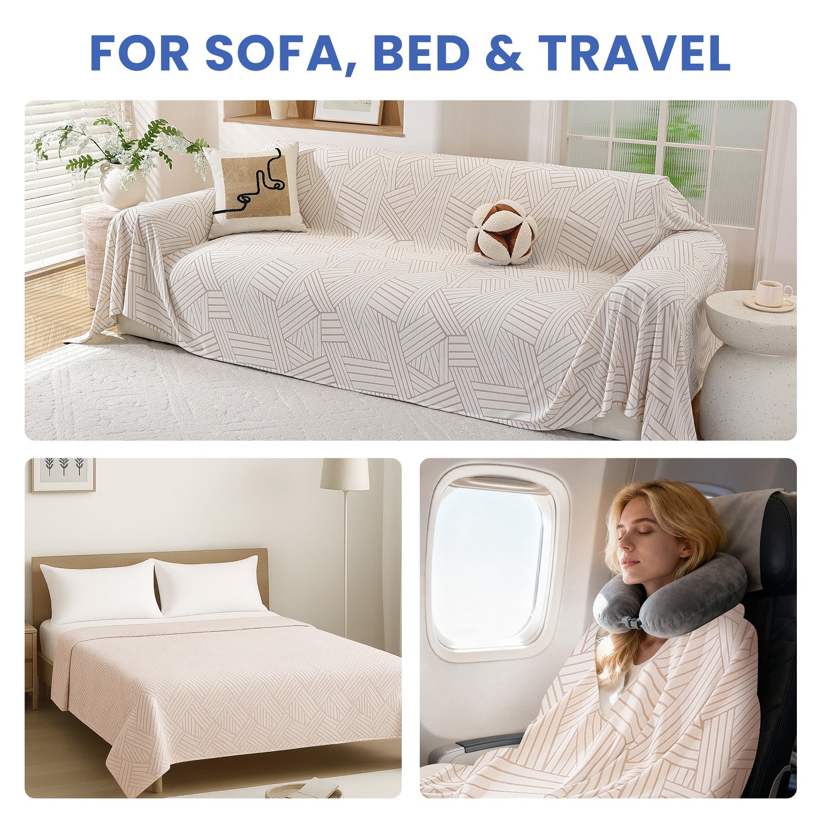 Ystyle Sofa Cover 180x280 CM, Non-Slip Full Sofa Protector, Cat Scratch-Resistant Sofa Cover, Washable Stain-Proof Sofa Slipcover, Ideal as Decorative Throw or Picnic Blanket