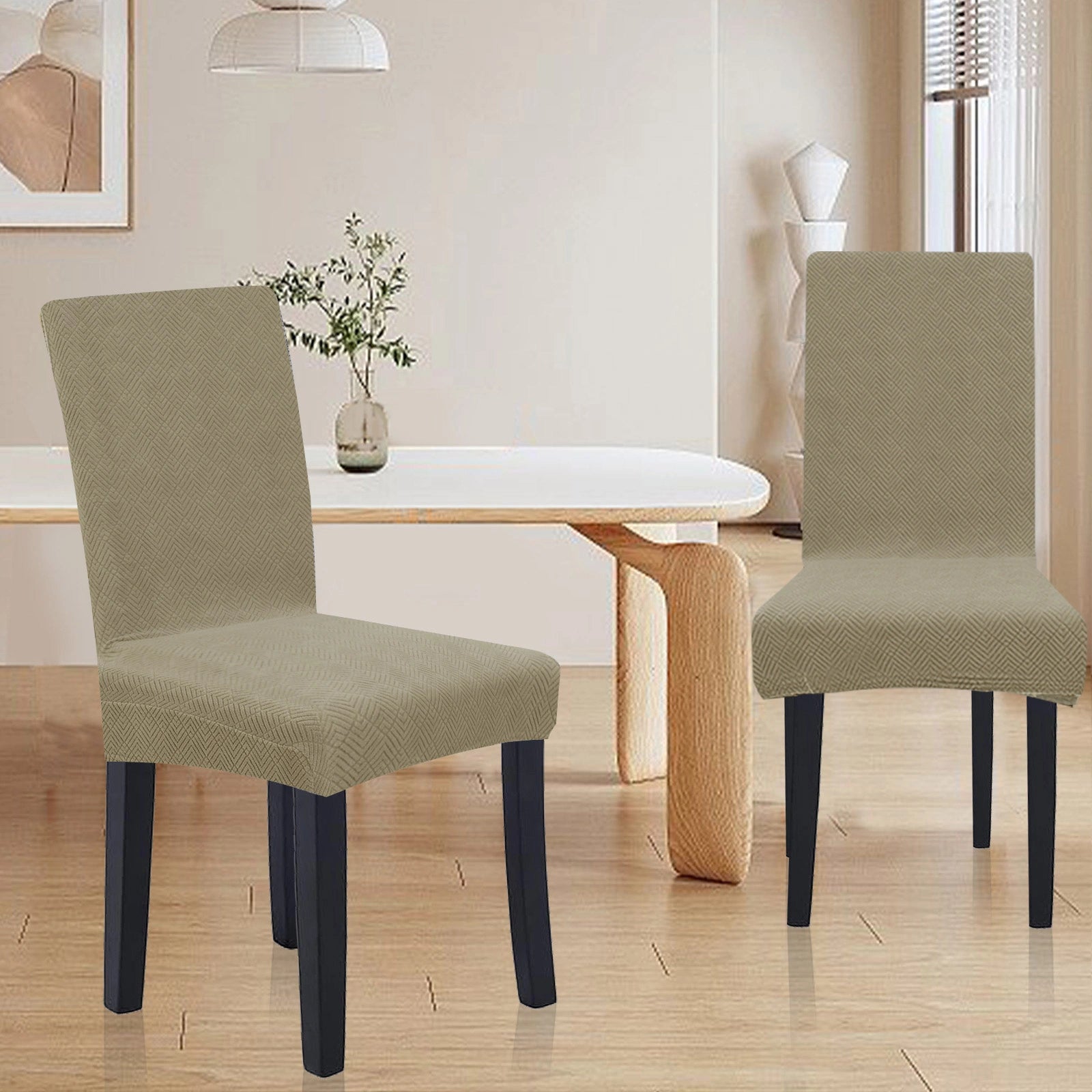 YSTYLE 2 Pieces Stretch Dining Chair Covers Diamond Jacquard-YSTYLE
