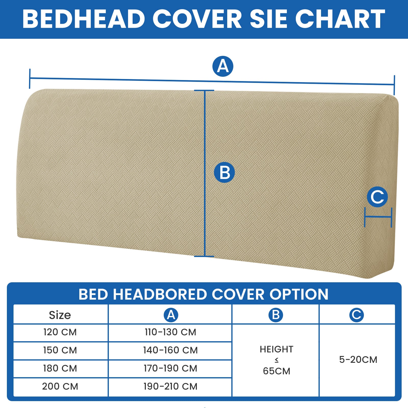 Ystyle 120cm Single Bed Headboard Cover Elasticated Headboard Slipcover, Universal Washable Single Bed Headboard Cover, Dust-Proof Headboard Protector