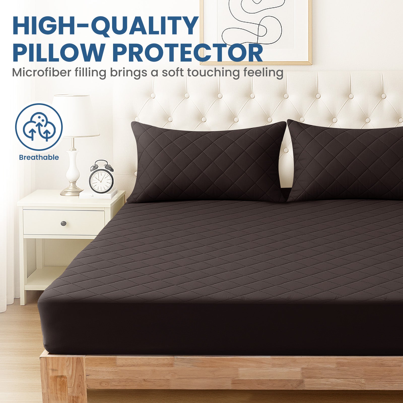 YSTYLE 2 Pieces Waterproof Bed Pillowcases 50x80cm Anti Mite-YSTYLE