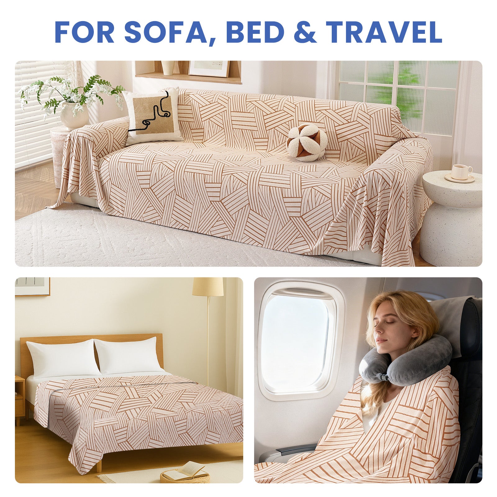 Ystyle Sofa Cover 180x280 CM, Non-Slip Full Sofa Protector, Cat Scratch-Resistant Sofa Cover, Washable Stain-Proof Sofa Slipcover, Ideal as Decorative Throw or Picnic Blanket