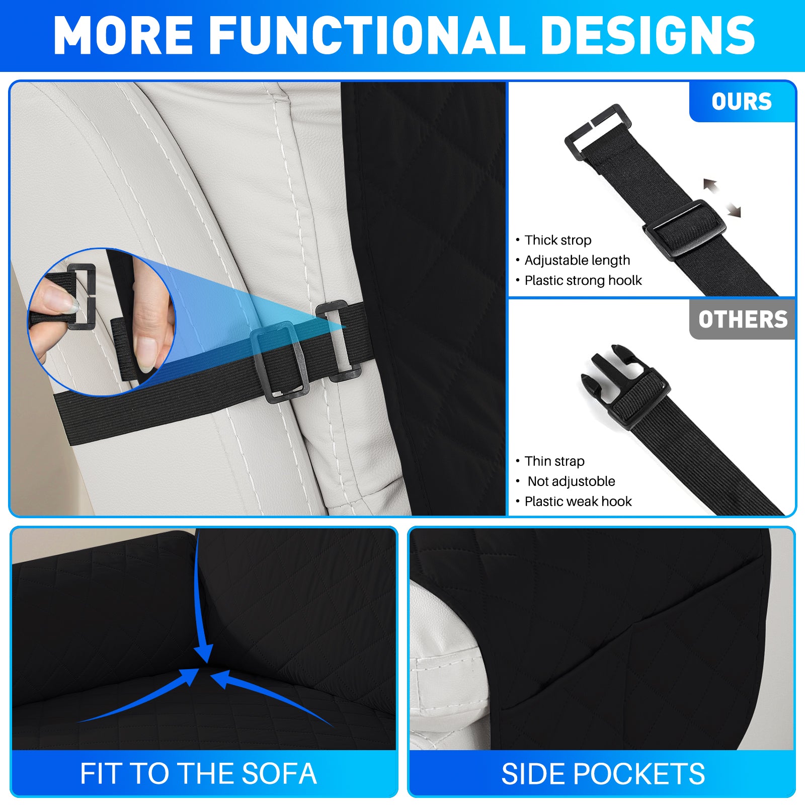 Ystyle Waterproof Recliner Chair Cover with Side Pockets Non Slip-YSTYLE