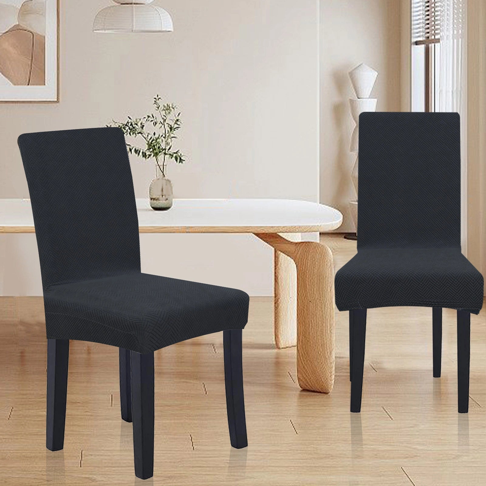 YSTYLE 2 Pieces Stretch Dining Chair Covers Diamond Jacquard-YSTYLE