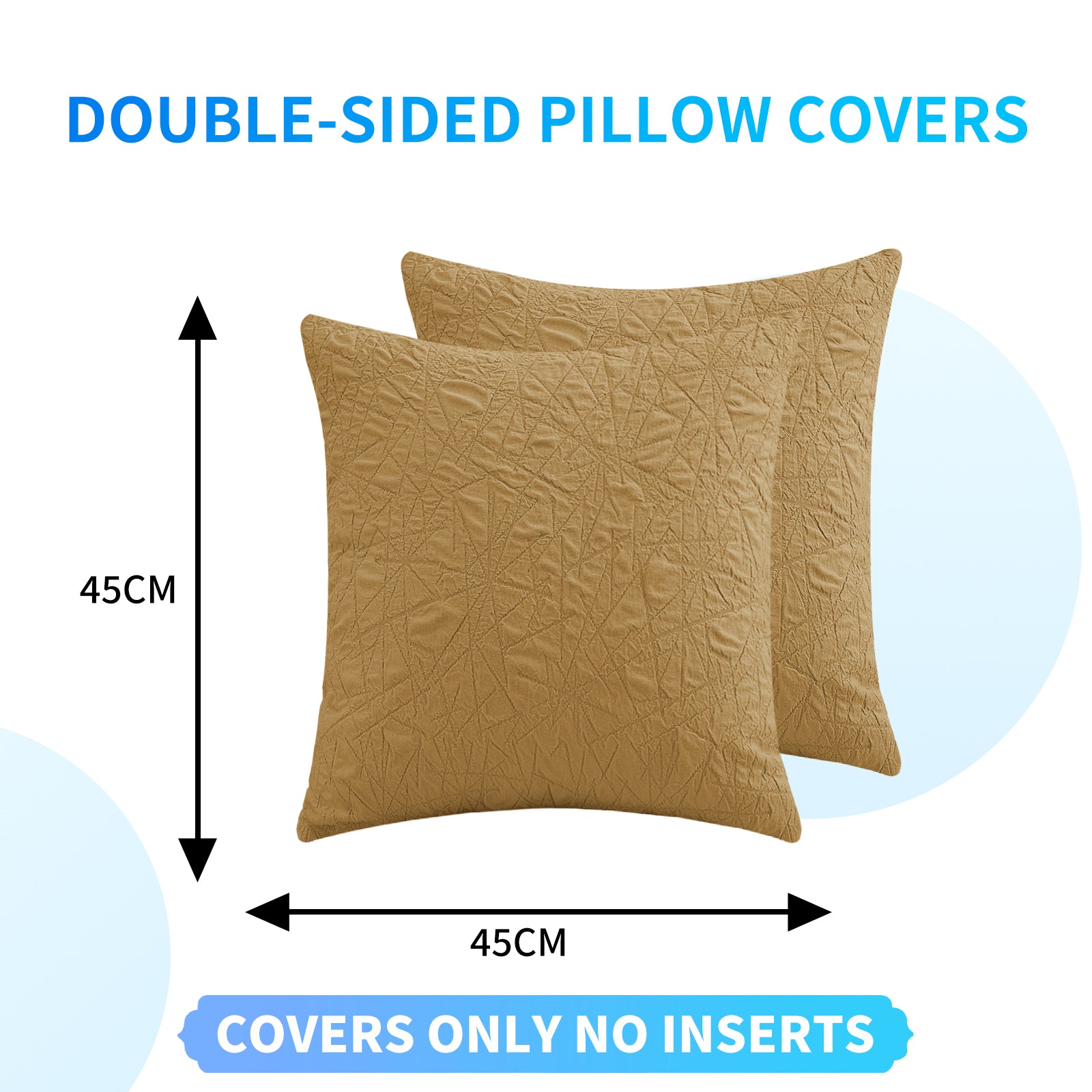 Ystyle 2 Pieces Sofa Cushion Covers 45 x 45 cm, Cushion Covers with Invisible Zipper, Square Pillowcases, Modern Sofa Pillowcases, for Living Room Bedroom Balcony Outdoor